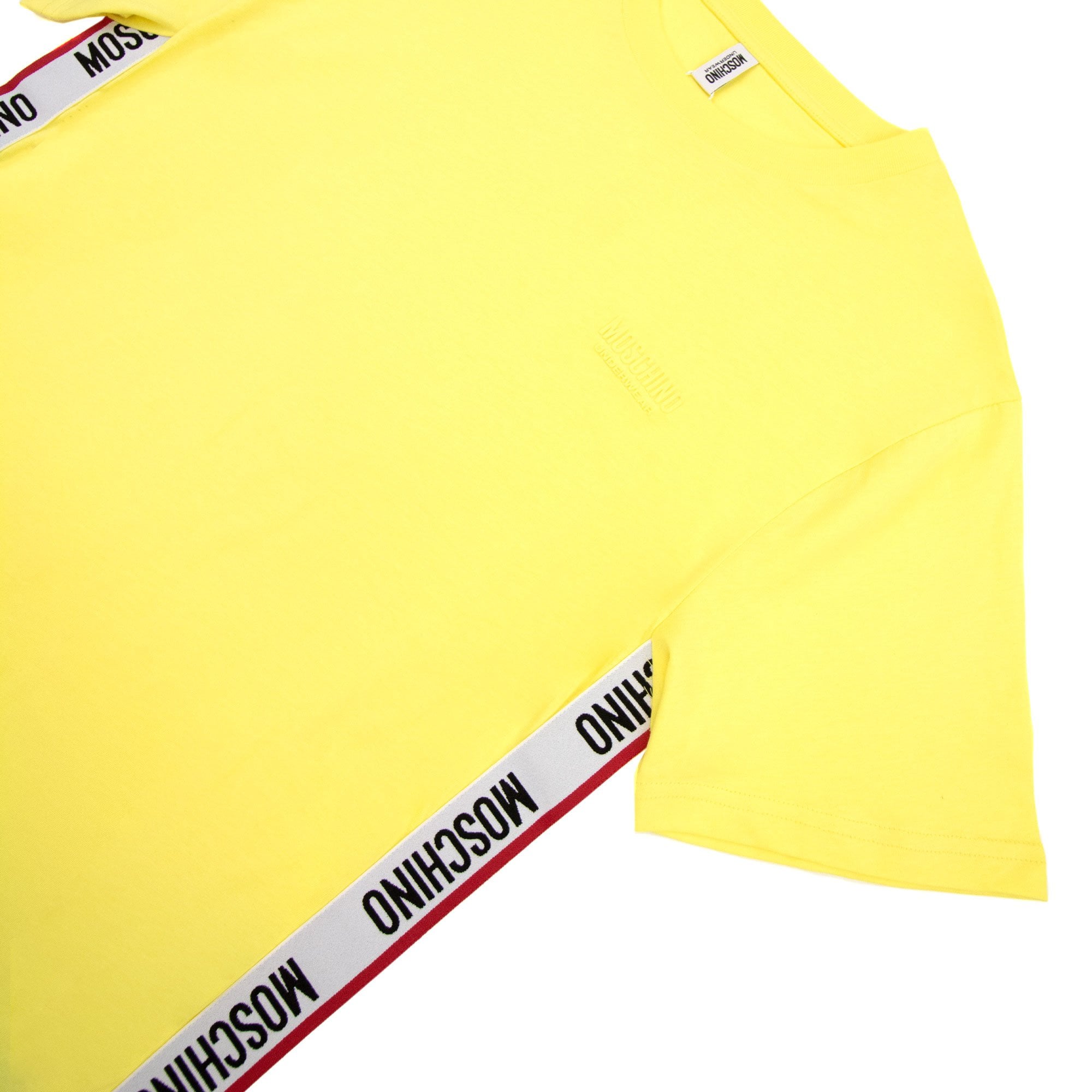 Moschino Underwear Chest Logo Tape T Shirt Yellow 0021