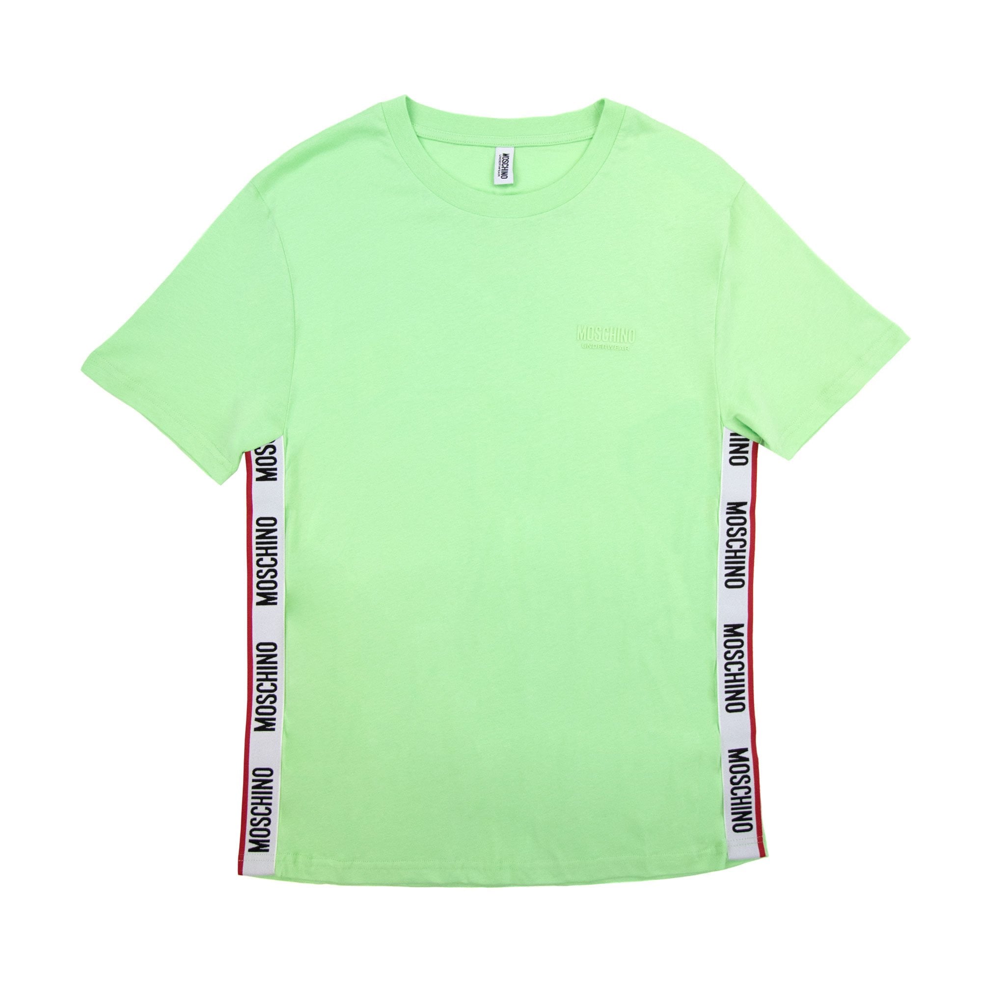 Moschino Underwear Chest Logo Tape T Shirt Green 0449