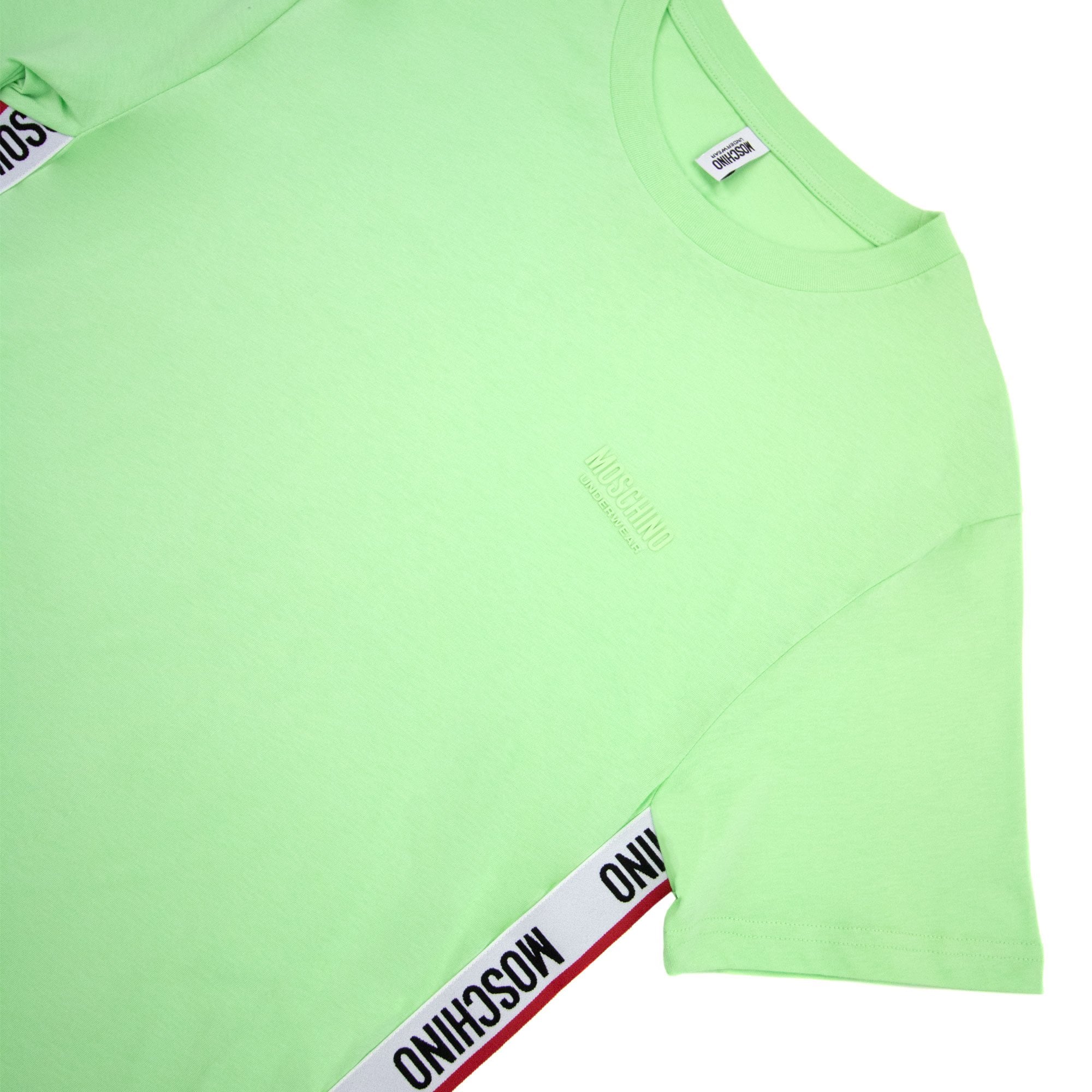 Moschino Underwear Chest Logo Tape T Shirt Green 0449