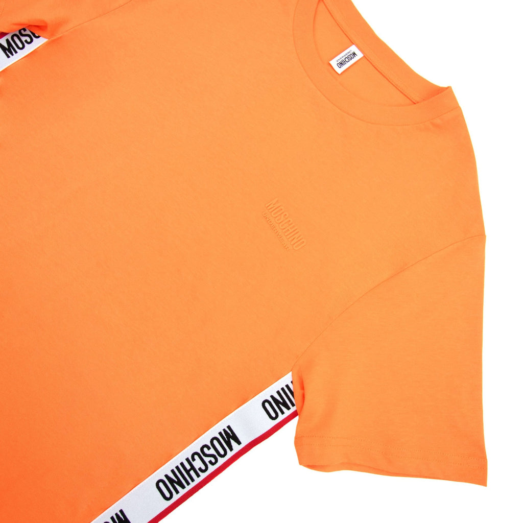 Moschino Underwear Chest Logo Tape T Shirt Orange 0035