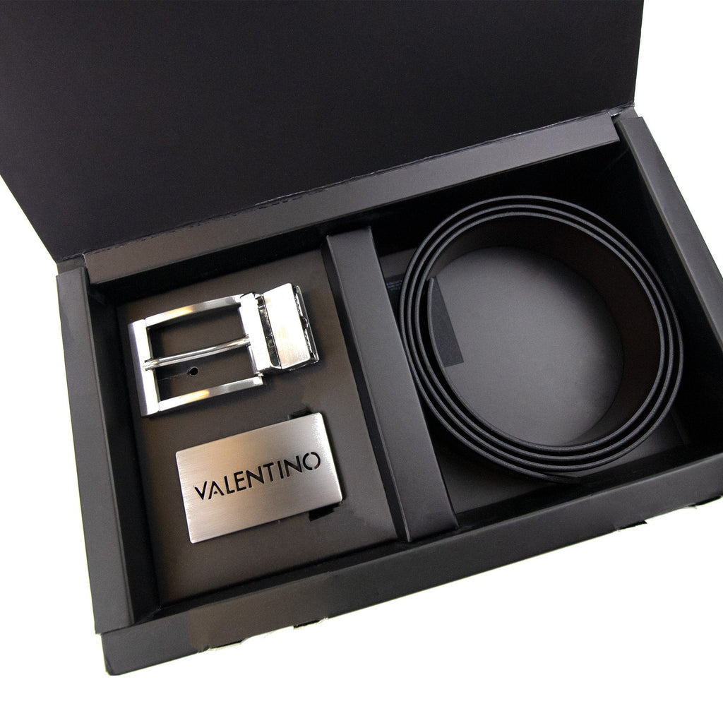 Valentino Parure Slice Belt & Key Chain Set Nero