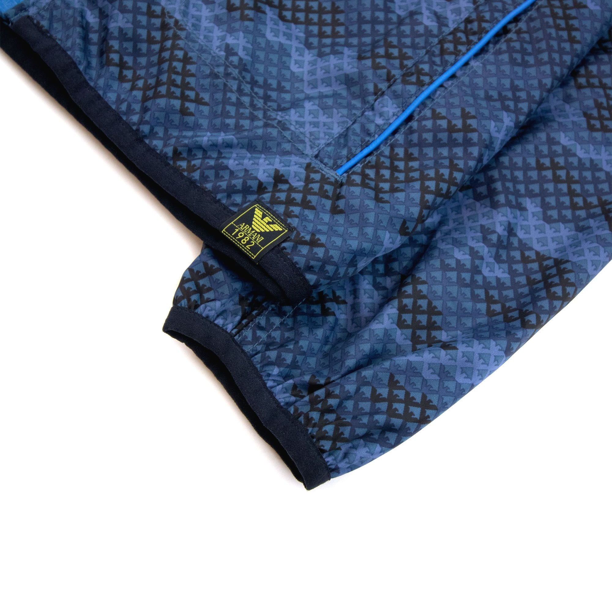 Armani Junior Blouson Nylon Hoodied Jacket Navy Blue