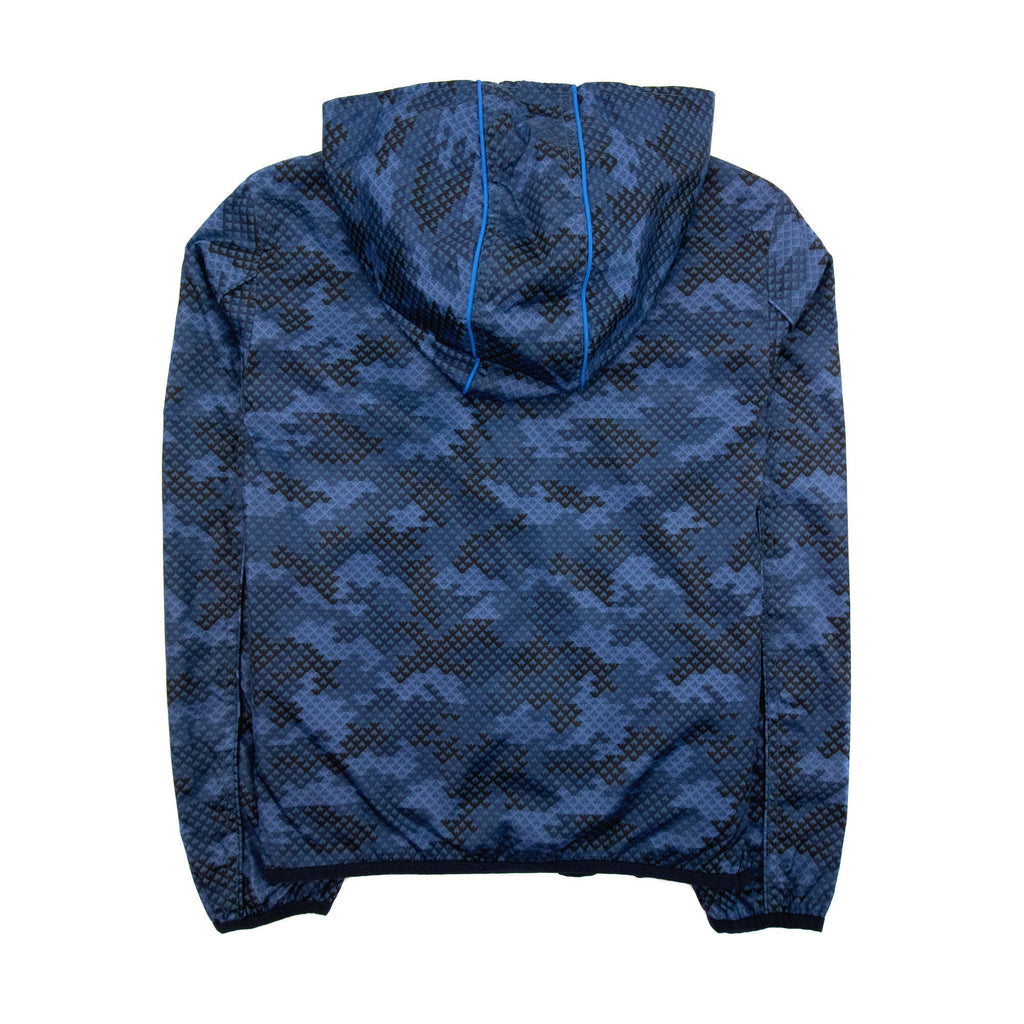 Armani Junior Blouson Nylon Hoodied Jacket Navy Blue
