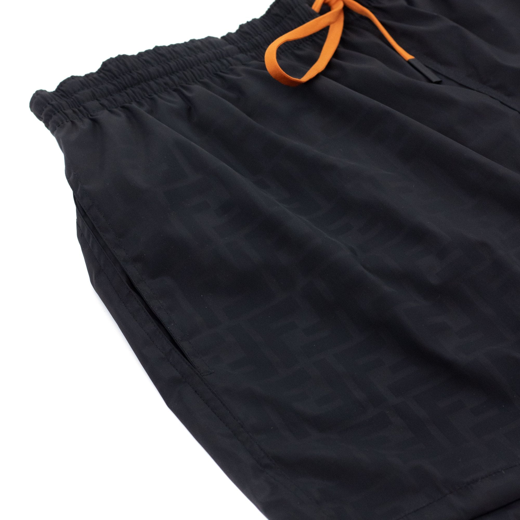 Fendi Hidras Logo Nylon Swim Short Black/papaya