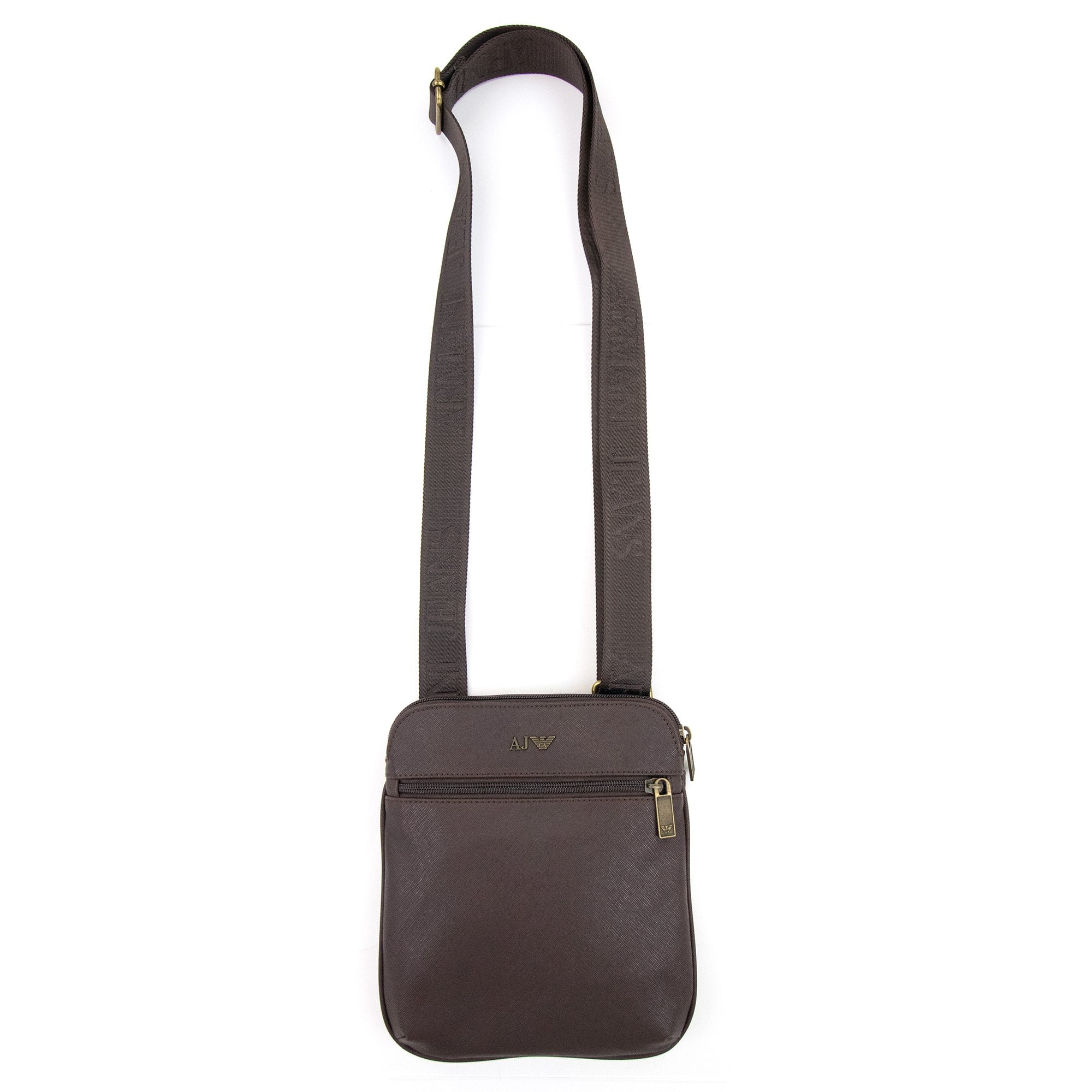 Armani Jeans Aj Metal Logo Messenger Bag Brown