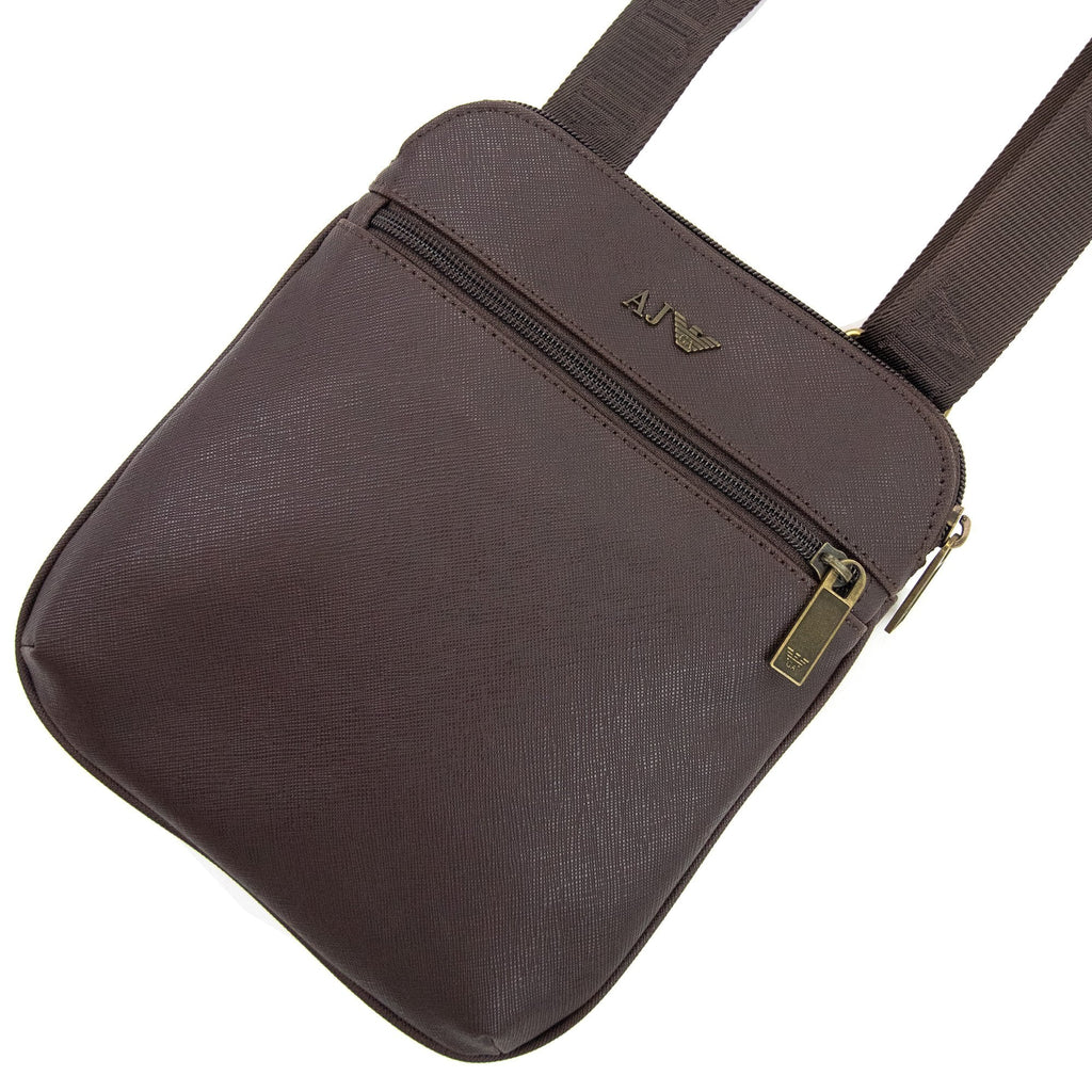 Armani Jeans Aj Metal Logo Messenger Bag Brown
