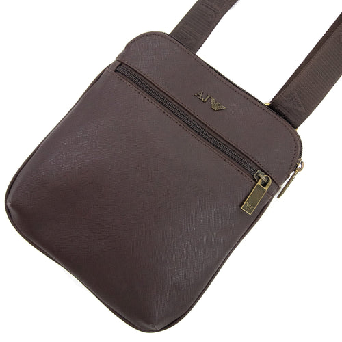 Armani Jeans Aj Metal Logo Messenger Bag Brown