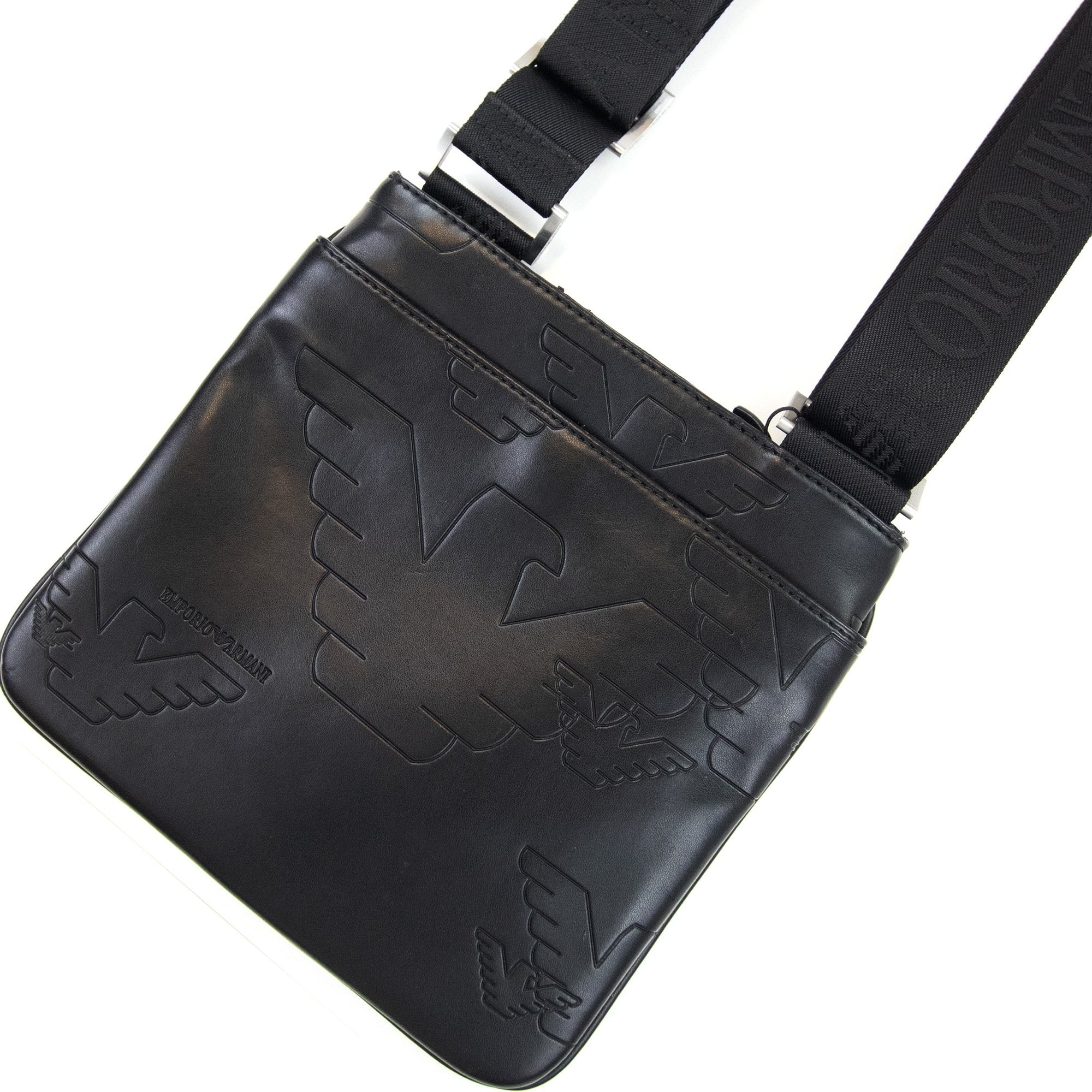 Emporio Armani Embossed Eagle Logo Bag Black