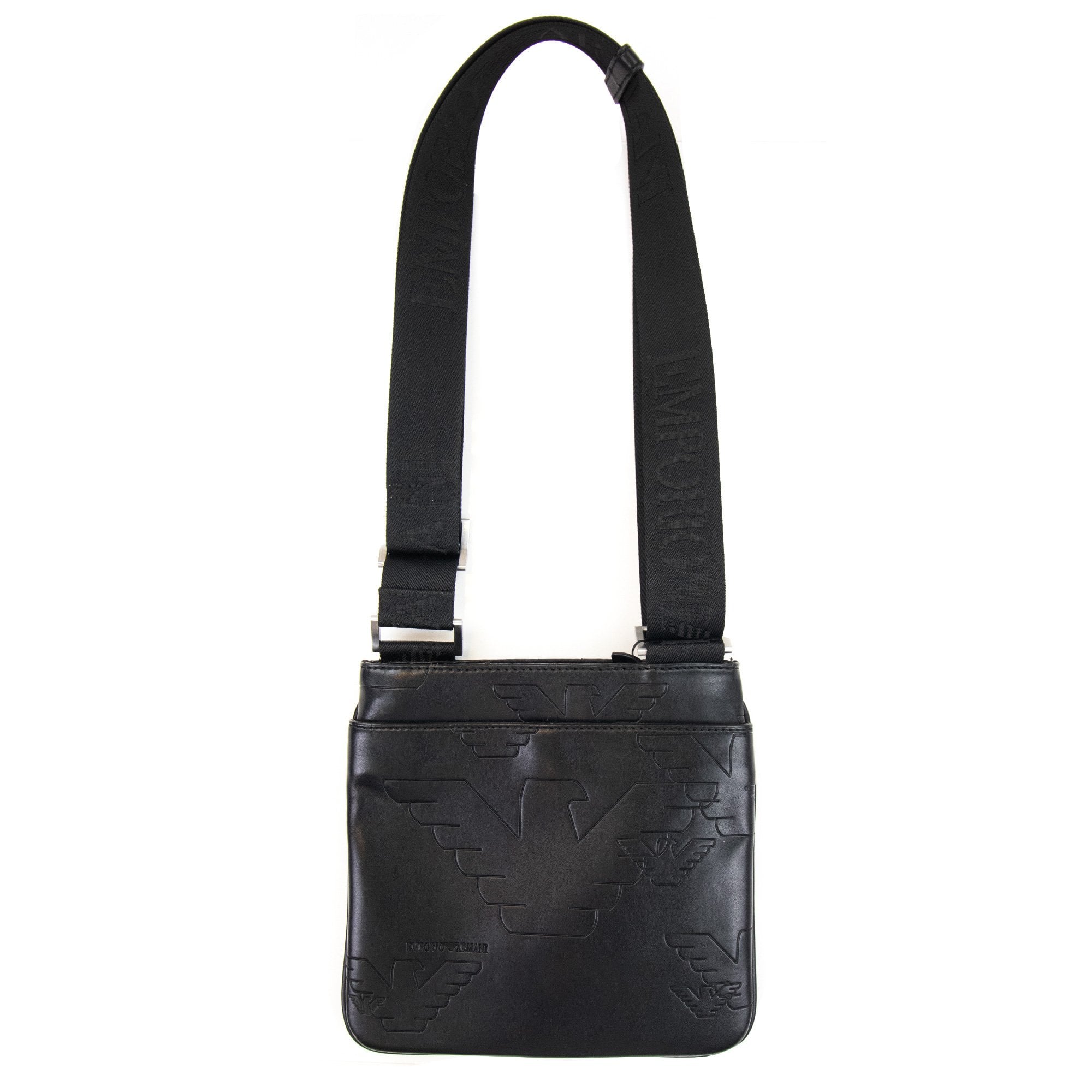 Emporio Armani Embossed Eagle Logo Bag Black