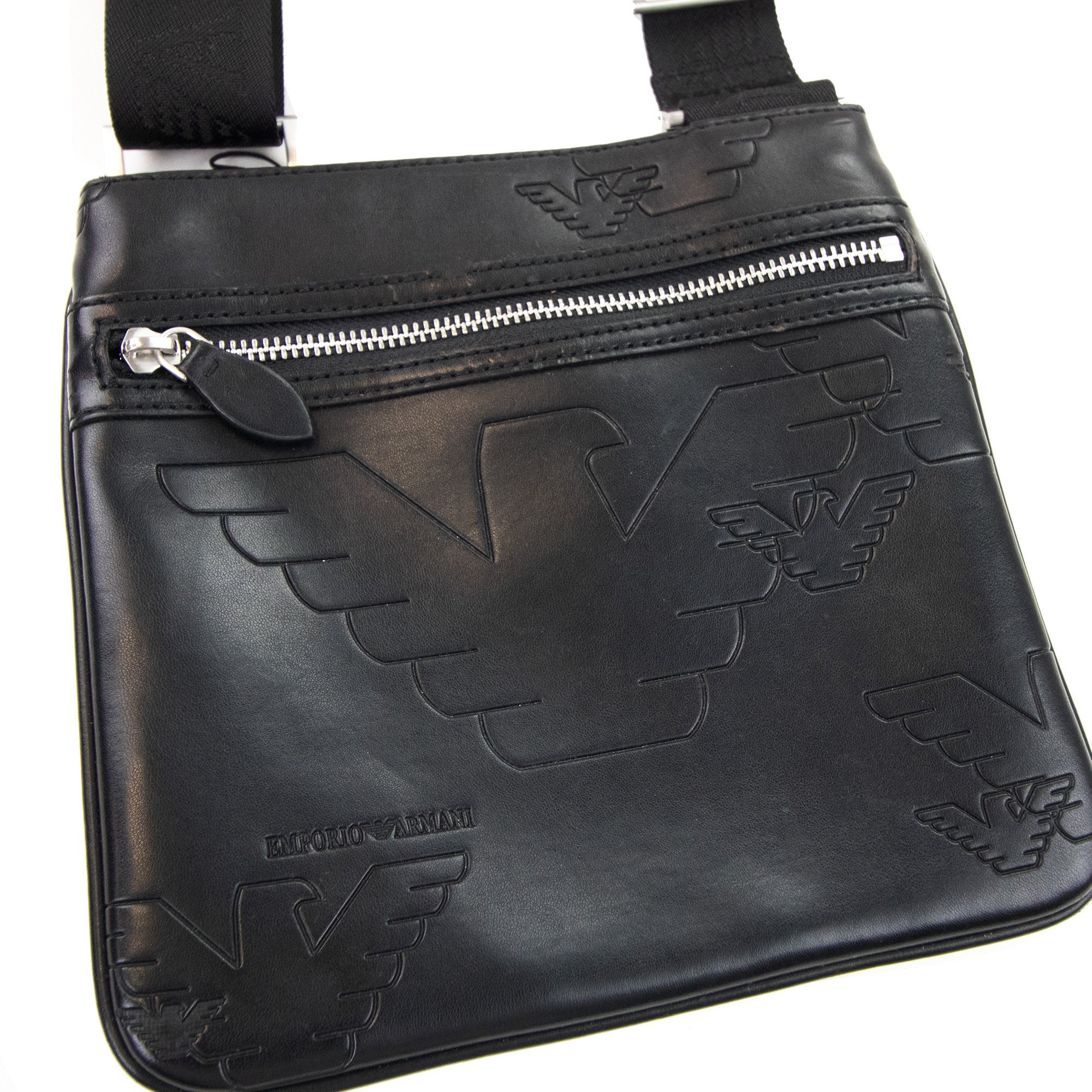 Emporio Armani Embossed Eagle Logo Bag Black