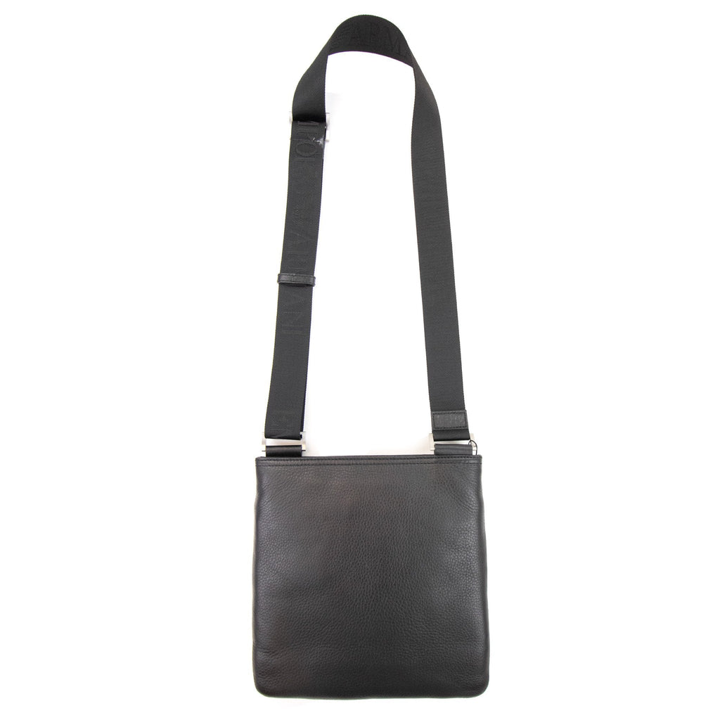 Emporio Armani Ea Stamp Logo Leather Bag Black
