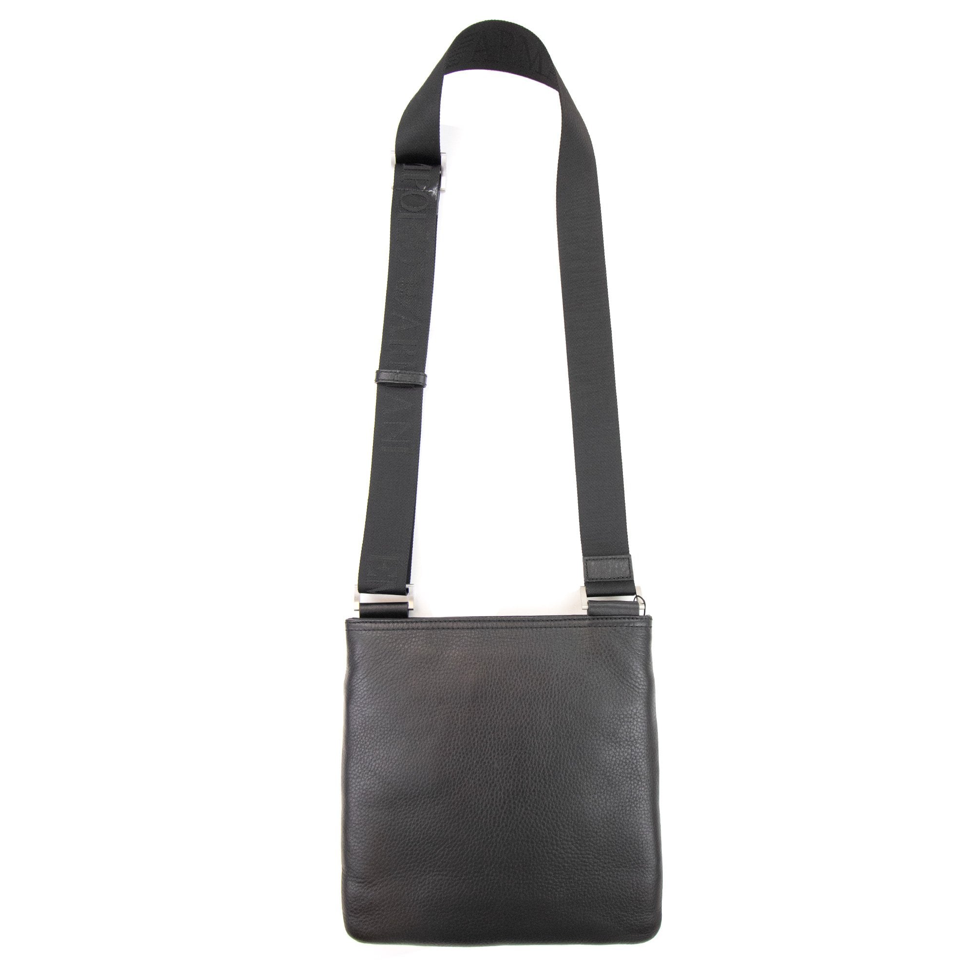 Emporio Armani Ea Stamp Logo Leather Bag Black