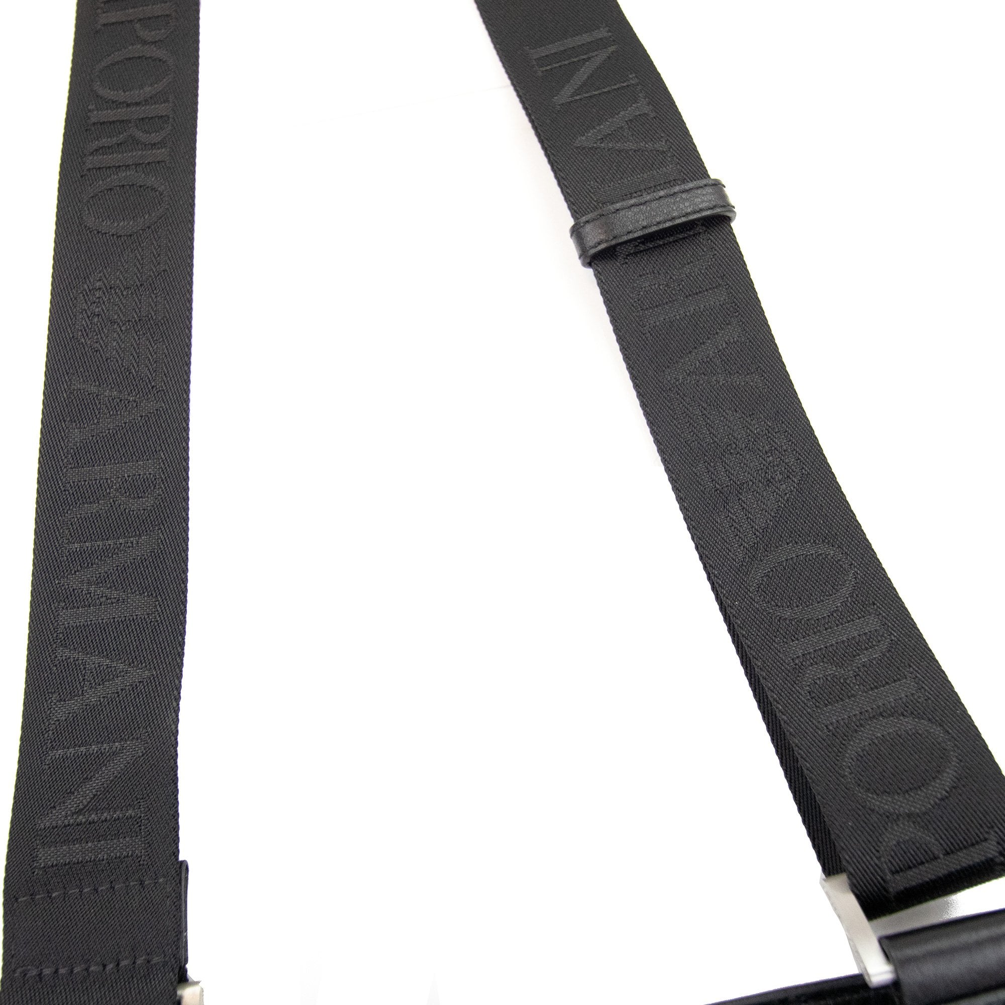 Emporio Armani Ea Stamp Logo Leather Bag Black