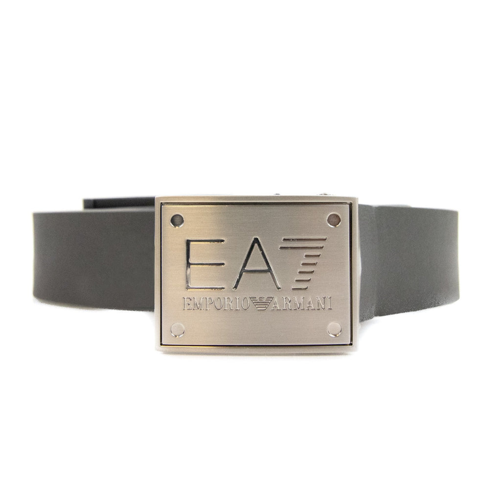 Ea7 Reversible Brushed Leather Belt Anthracite/white