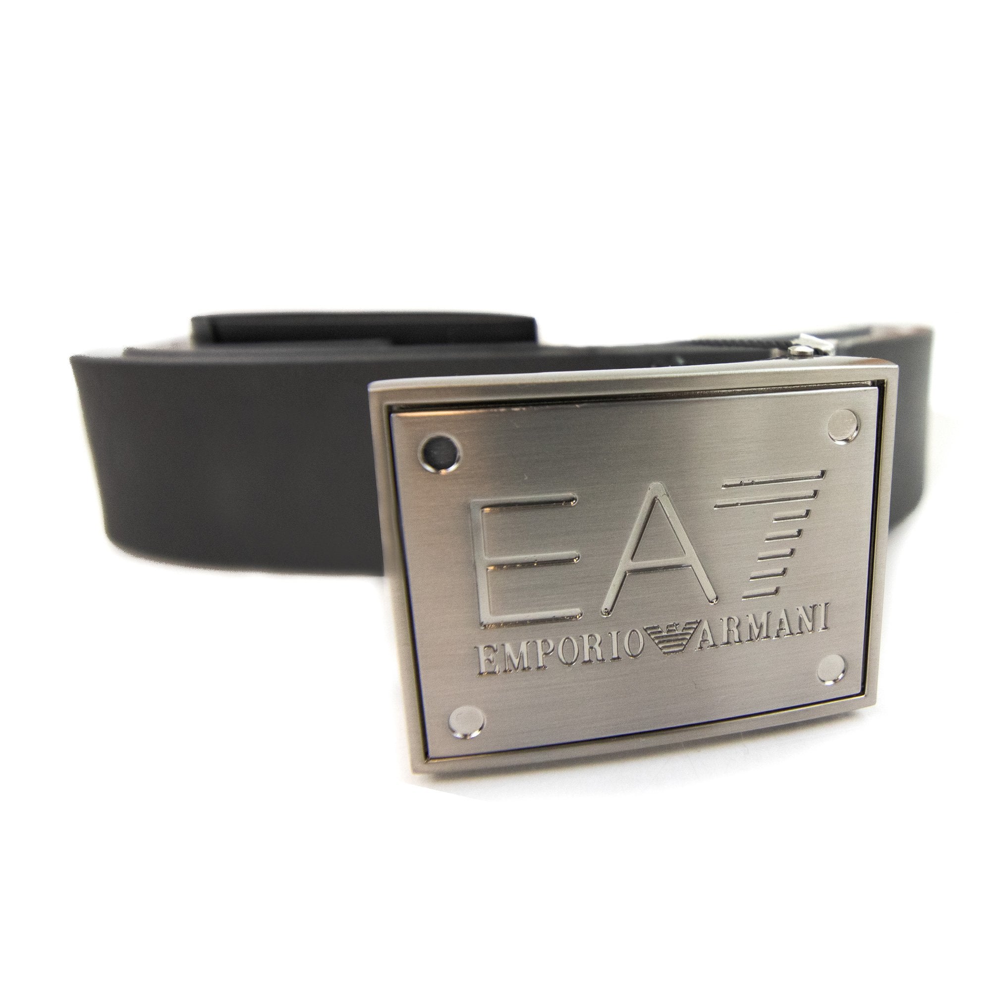 Ea7 Reversible Brushed Leather Belt Anthracite/white