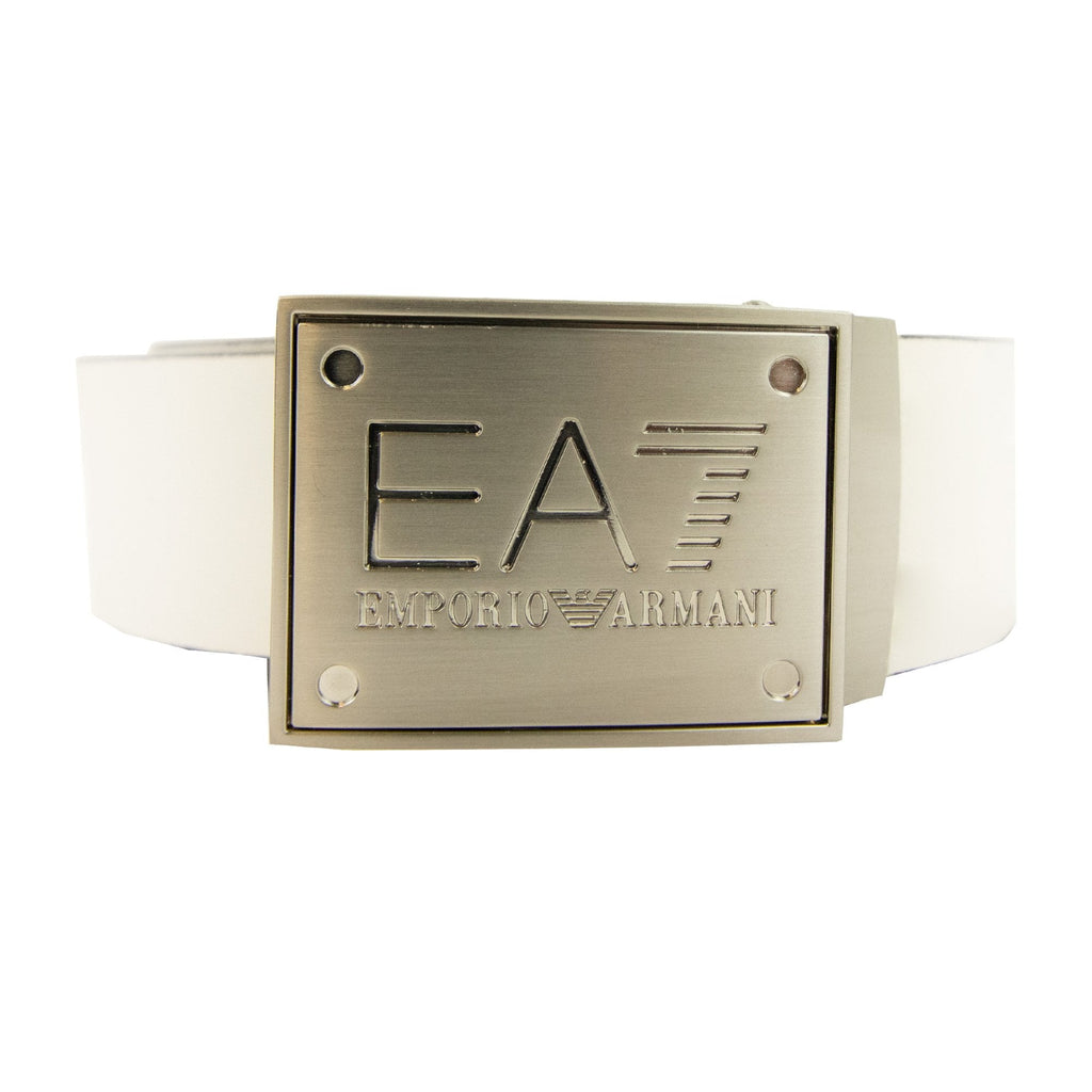 Ea7 Reversible Brushed Leather Belt Anthracite/white