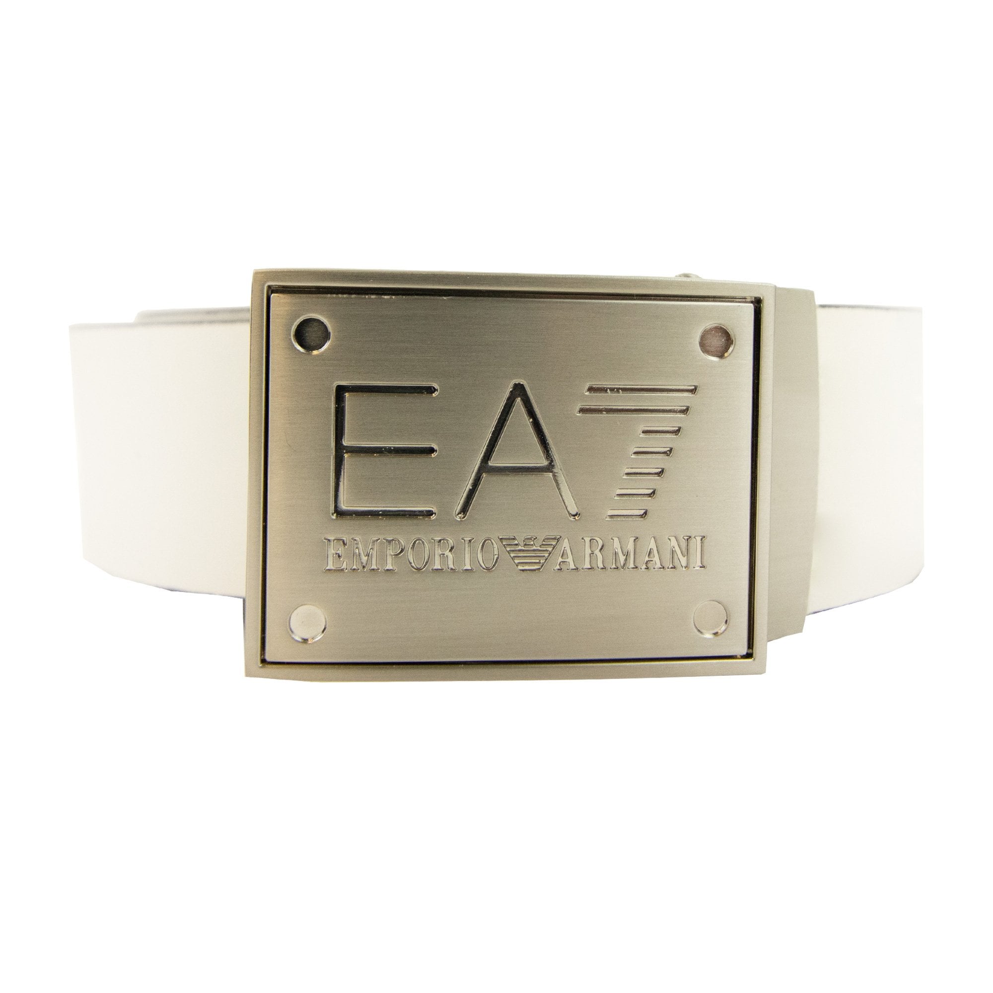 Ea7 Reversible Brushed Leather Belt Anthracite/white