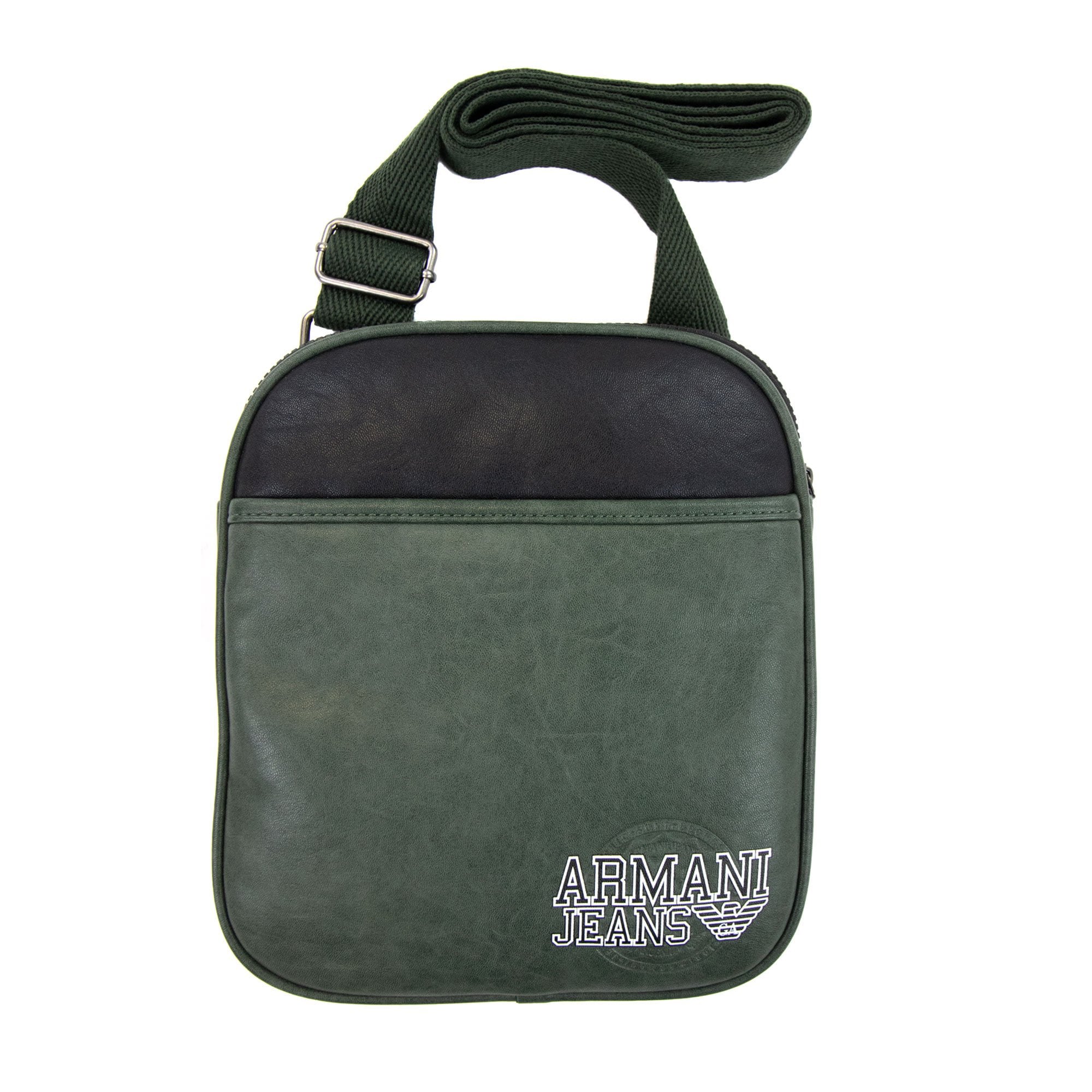 Armani Jeans Stamp Logo Messenger Bag Black/green