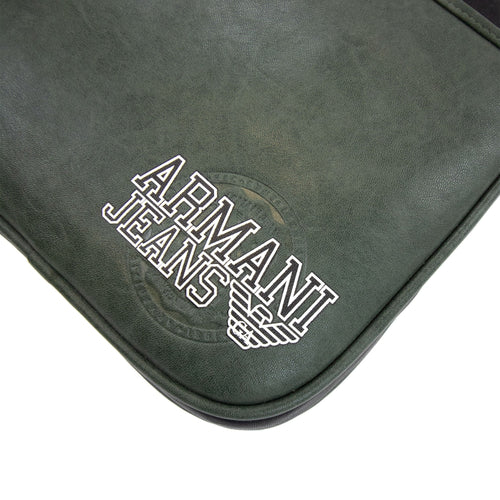 Armani Jeans Stamp Logo Messenger Bag Black/green