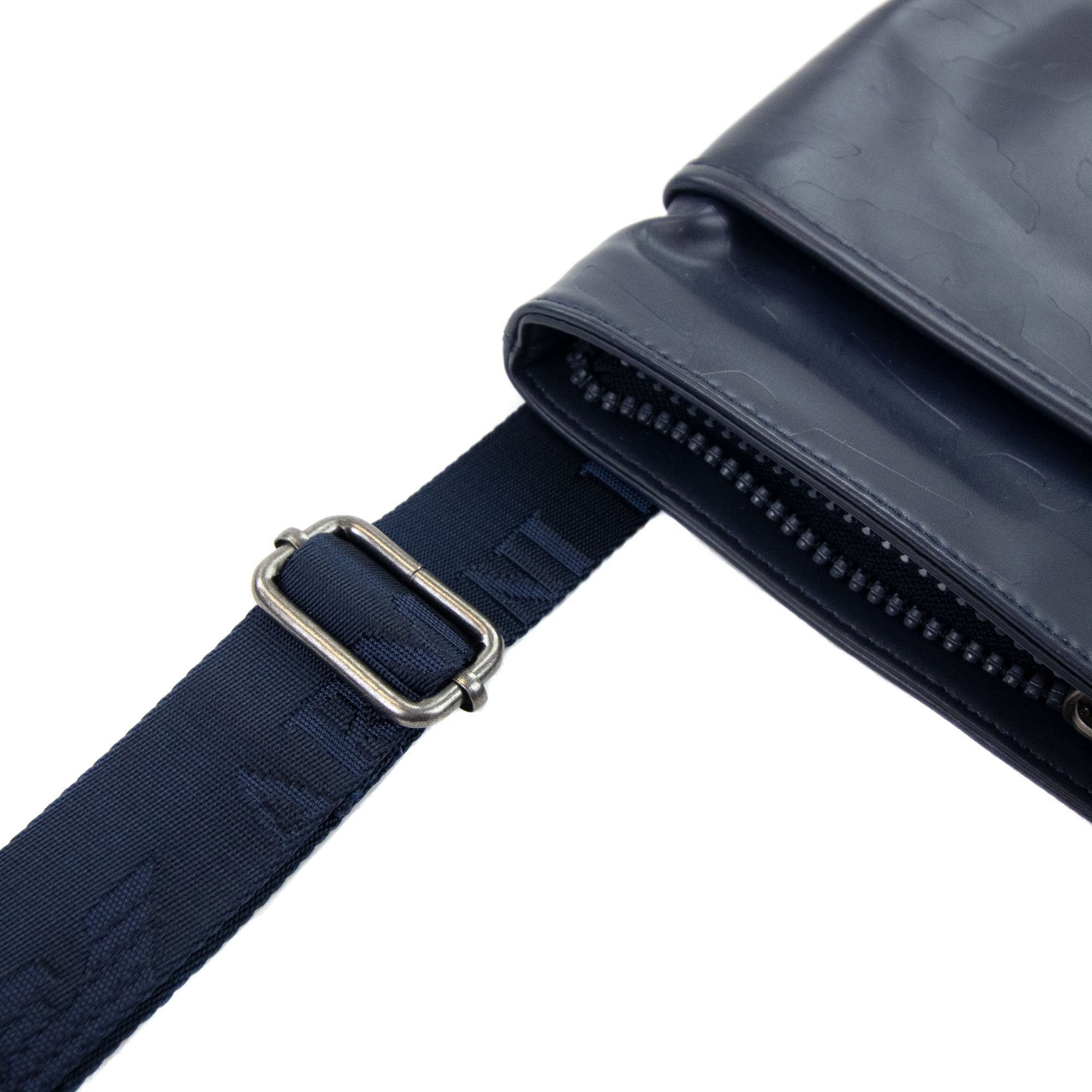 Armani Jeans Embossed Eagle Tablet Messenger Bag Blue