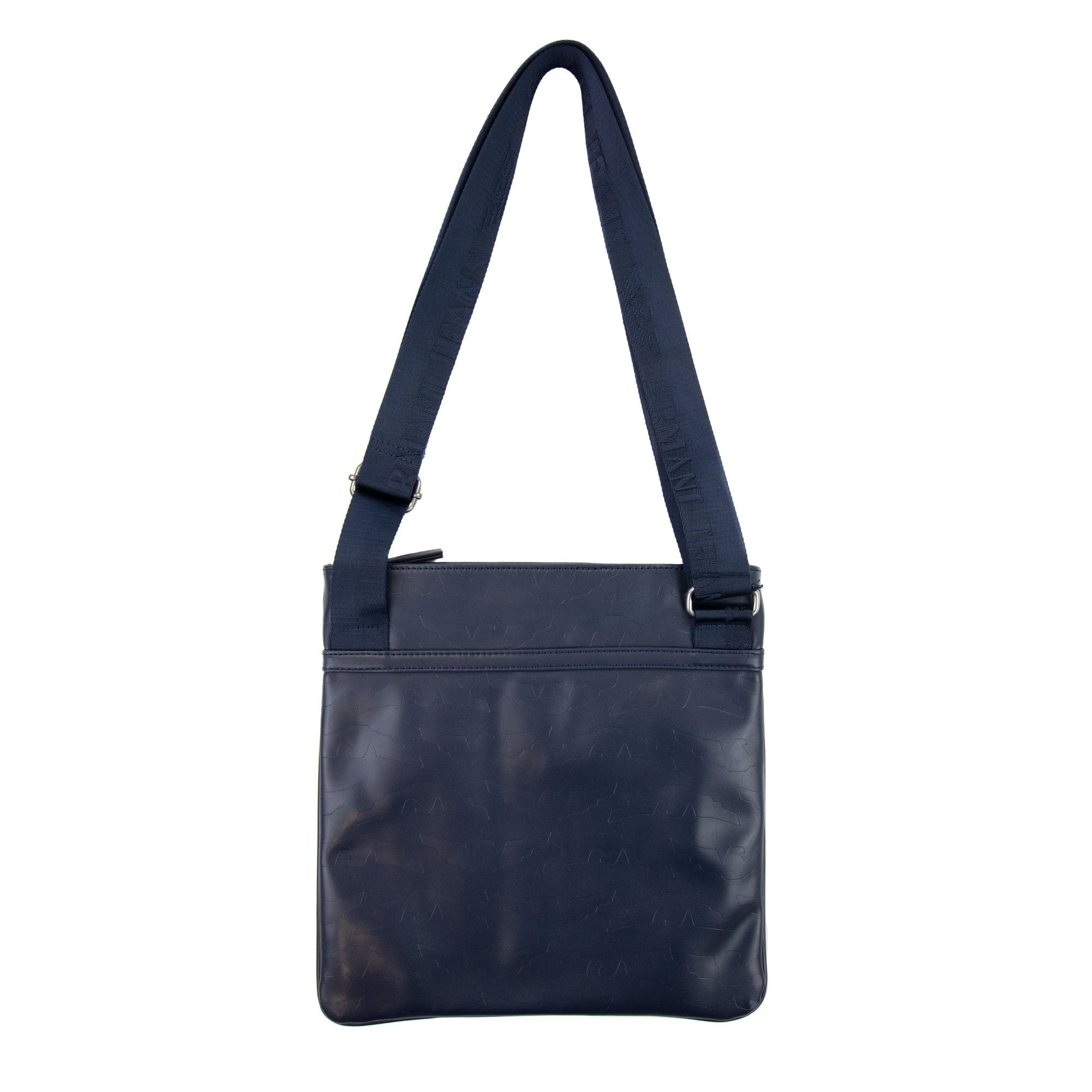 Armani Jeans Embossed Eagle Tablet Messenger Bag Blue