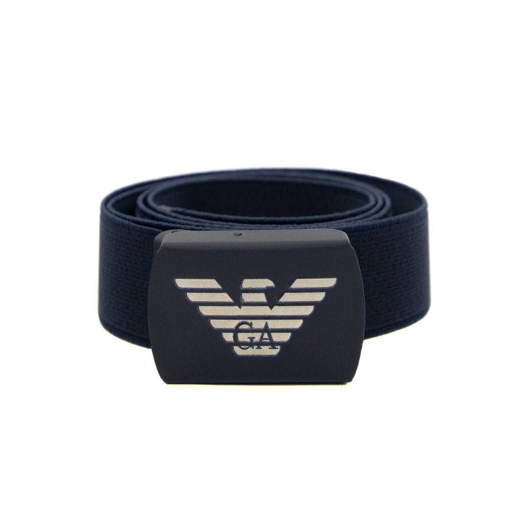 Emporio Armani Jnr Eagle Plate Belt Navy Blue