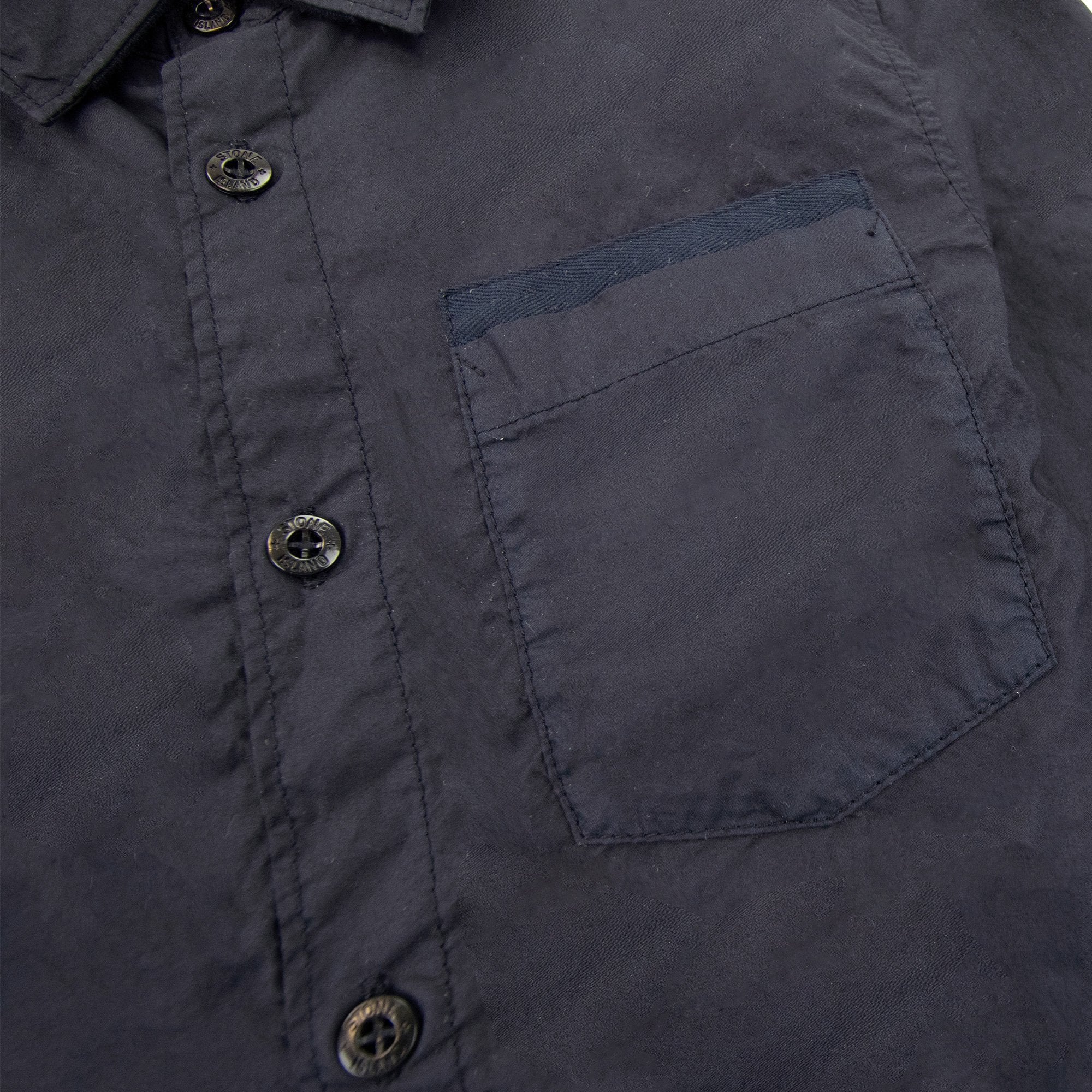 Stone Island Junior Arm Patch Classic Shirt Navy V0020