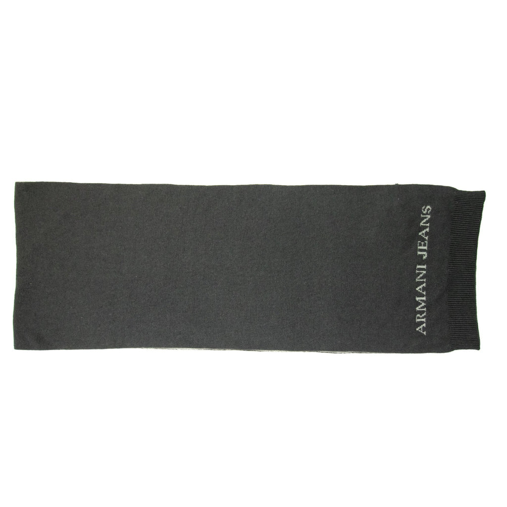 Armani Jeans Logo Reversible Scarf Dark Grey