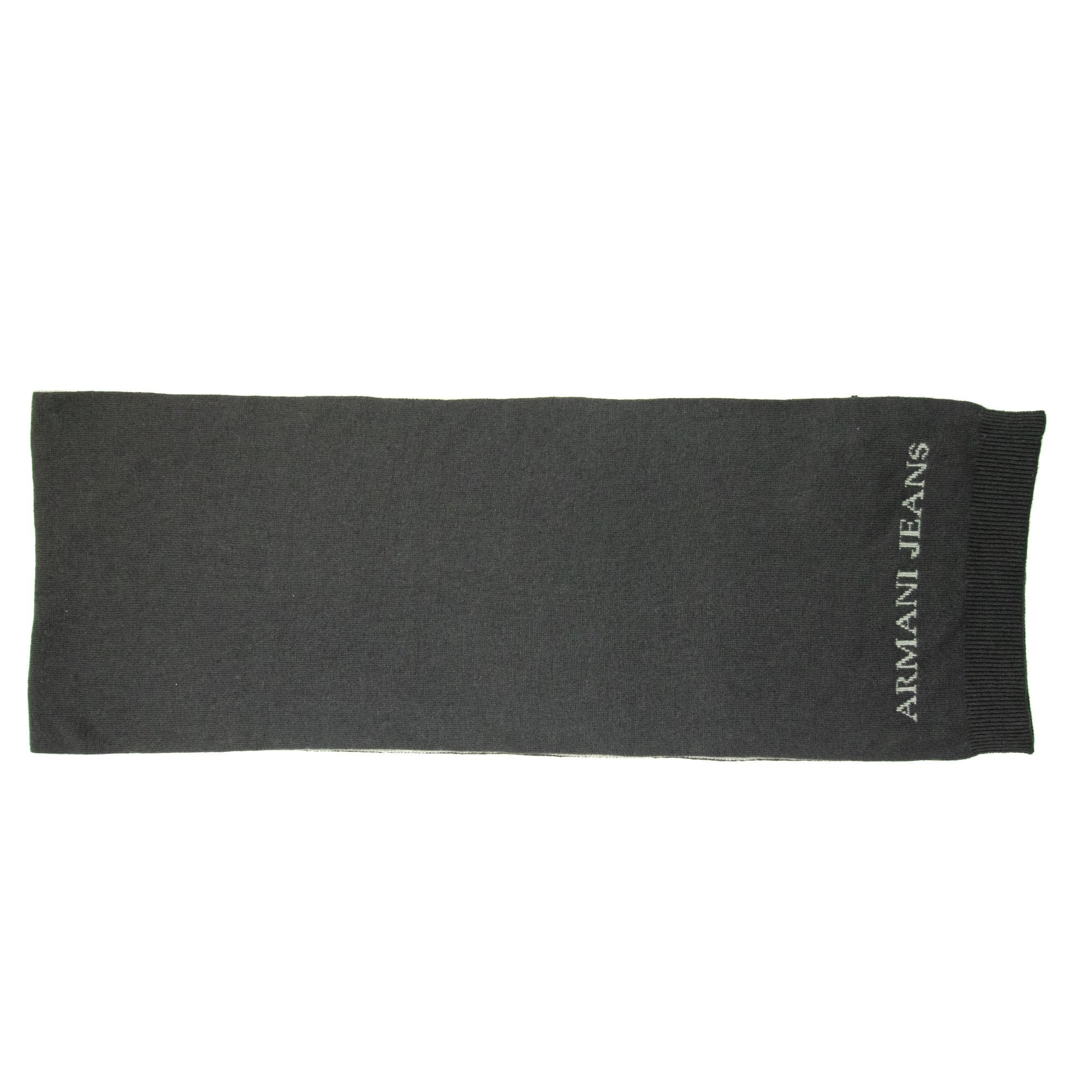 Armani Jeans Logo Reversible Scarf Dark Grey