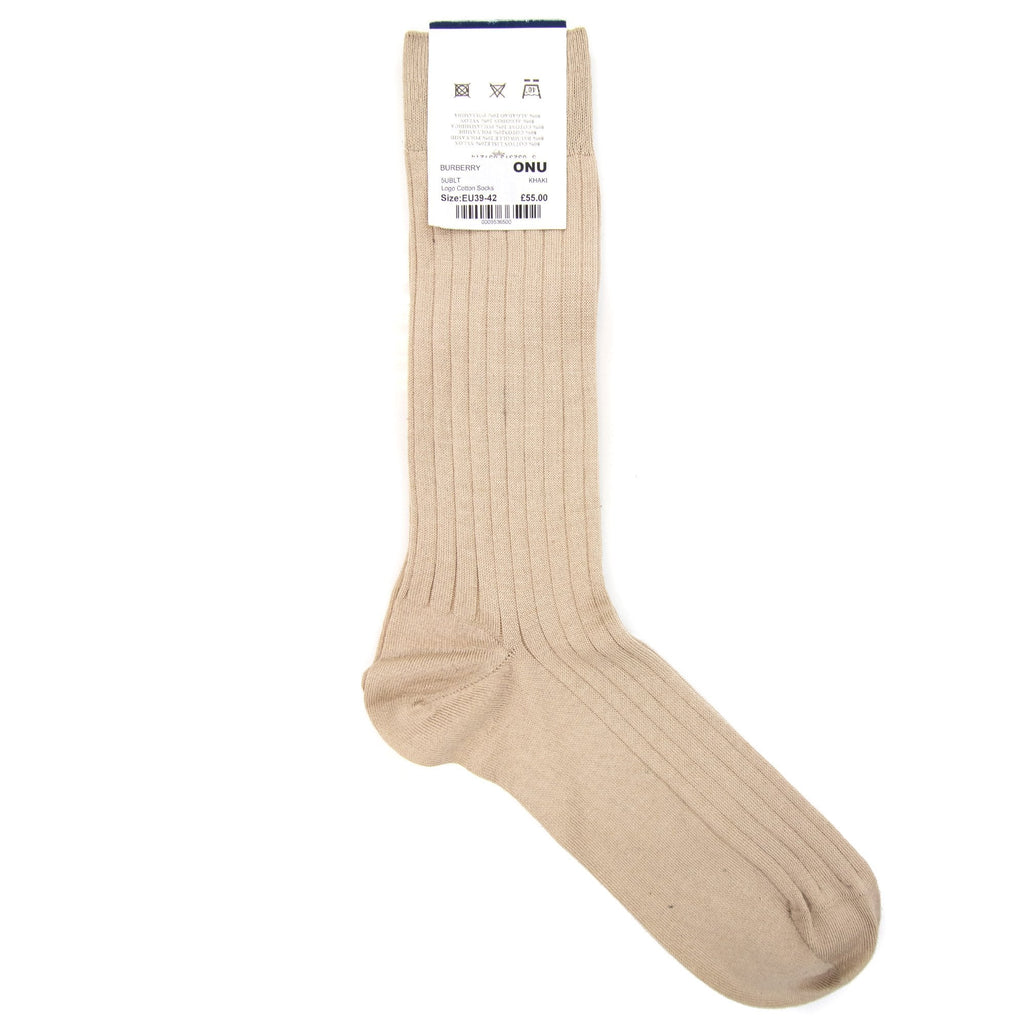 Burberry Logo Cotton Socks Khaki