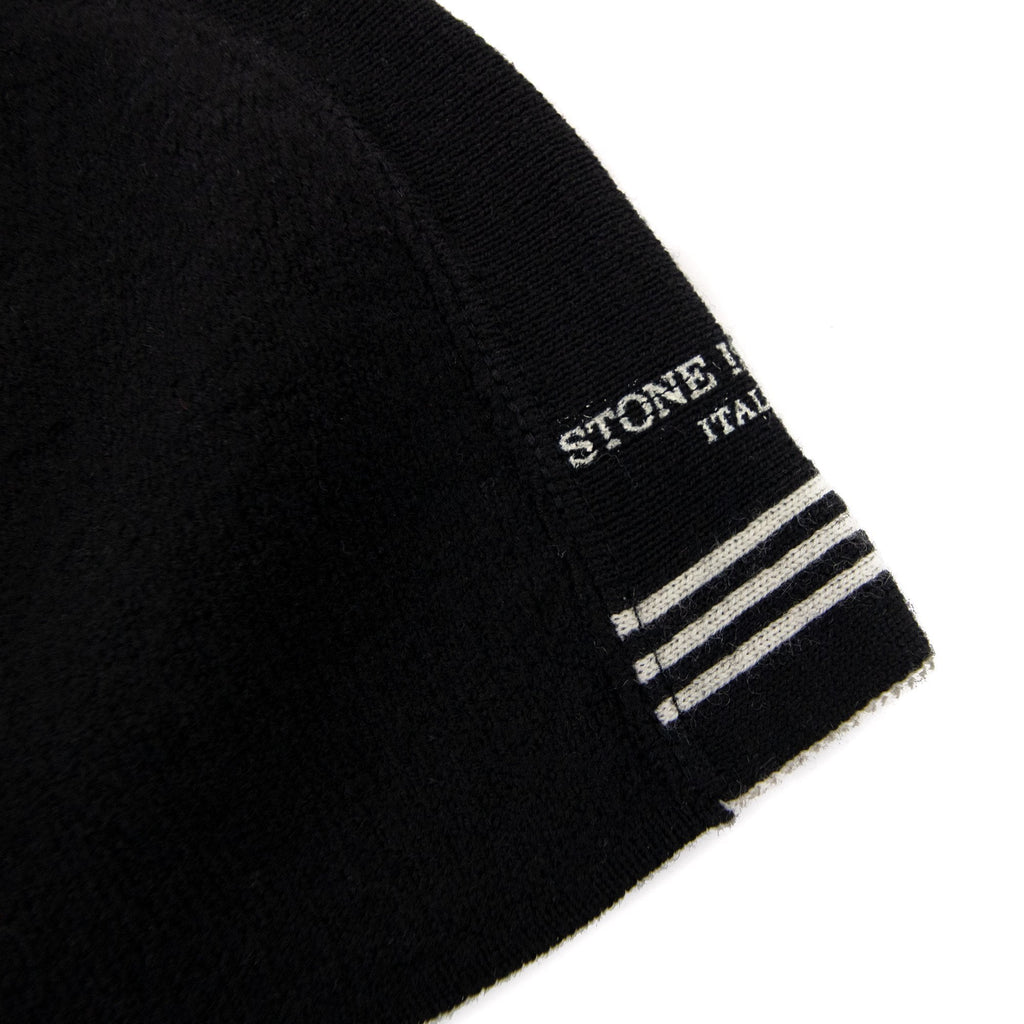 Stone Island Logo Stripe Beanie Black