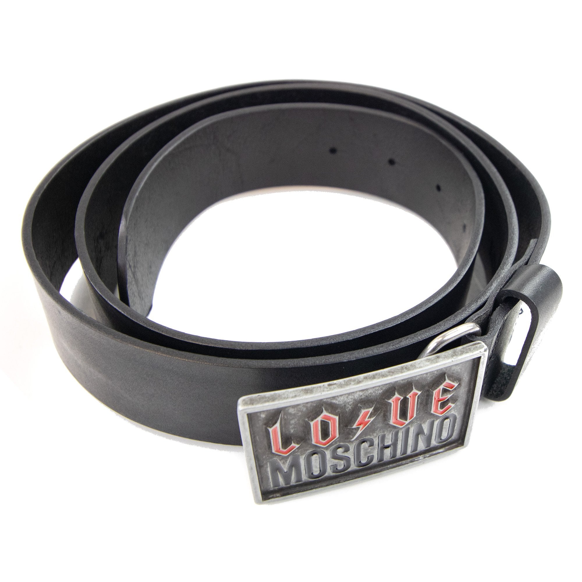 Love Moschino Love Embossed Logo Belt Black