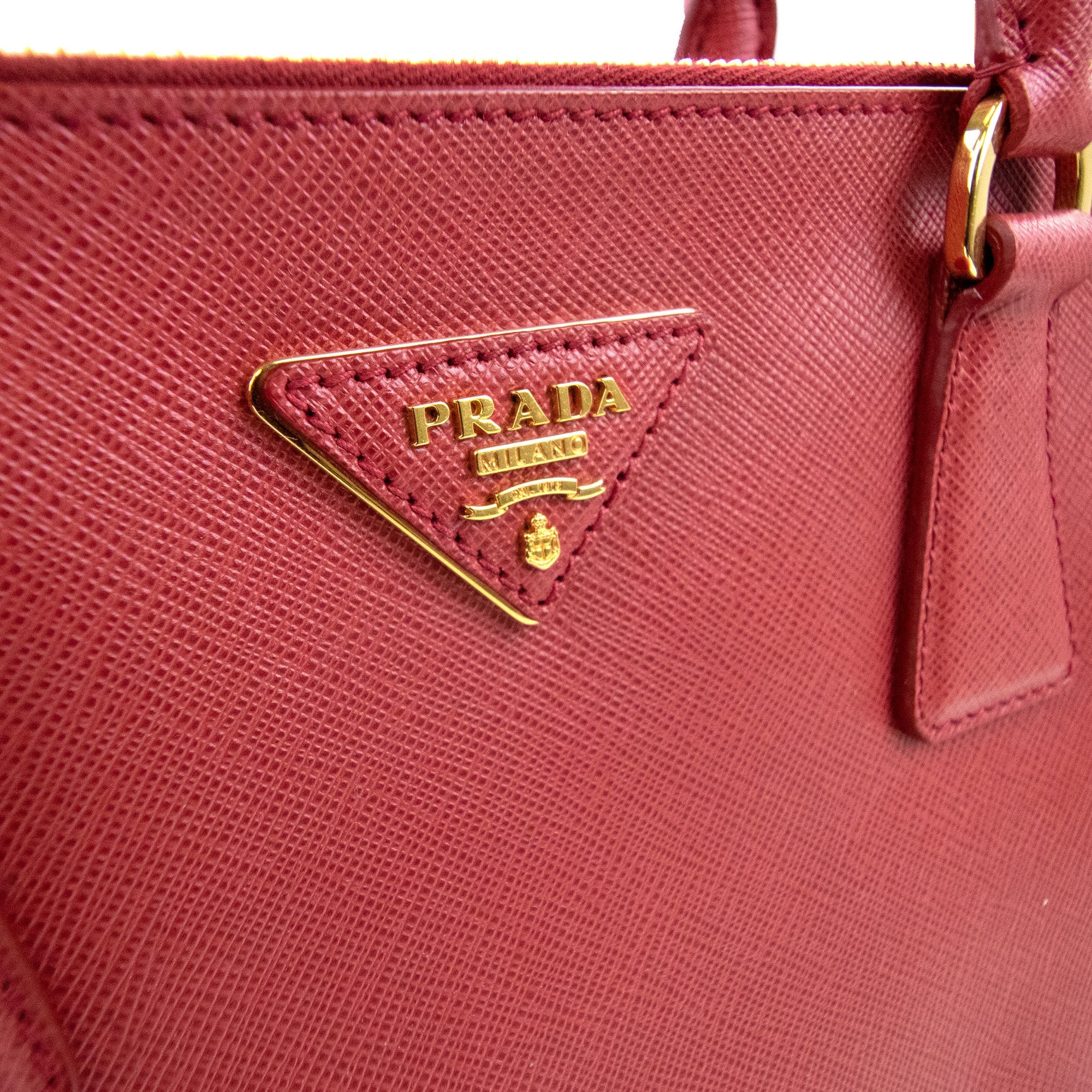 Prada Galleria Saffiano Leather Large Bag Red