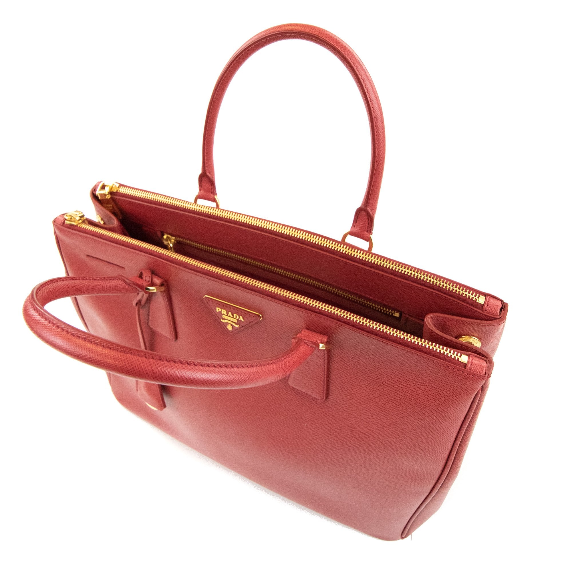 Prada Galleria Saffiano Leather Large Bag Red