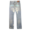 Evisu Seagull Print Ripped Jeans