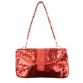 Armani Jeans Women Eagle Logo Sequin Bag Red