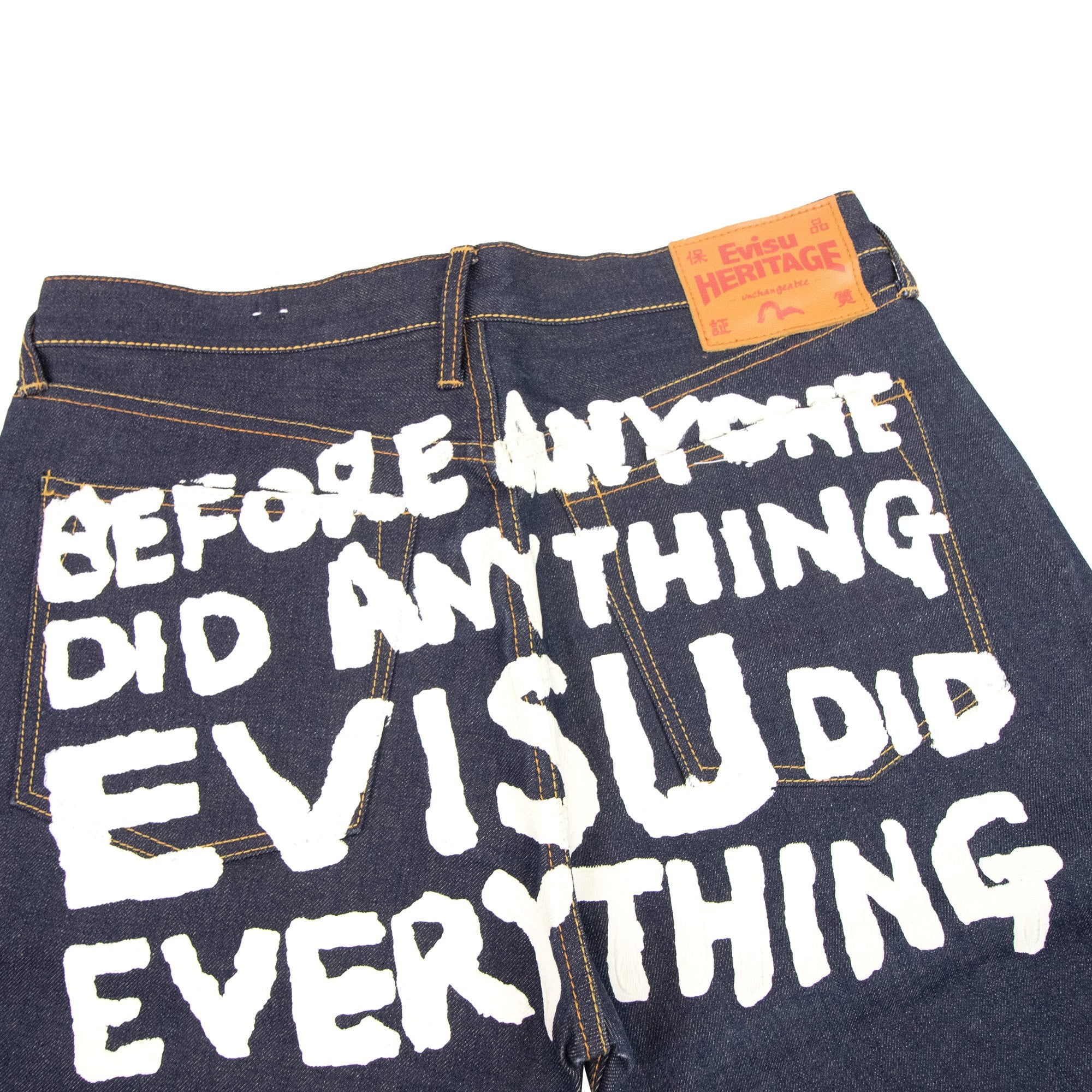 Evisu Heritage Hand Paint Straight Leg Jean Dark Navy