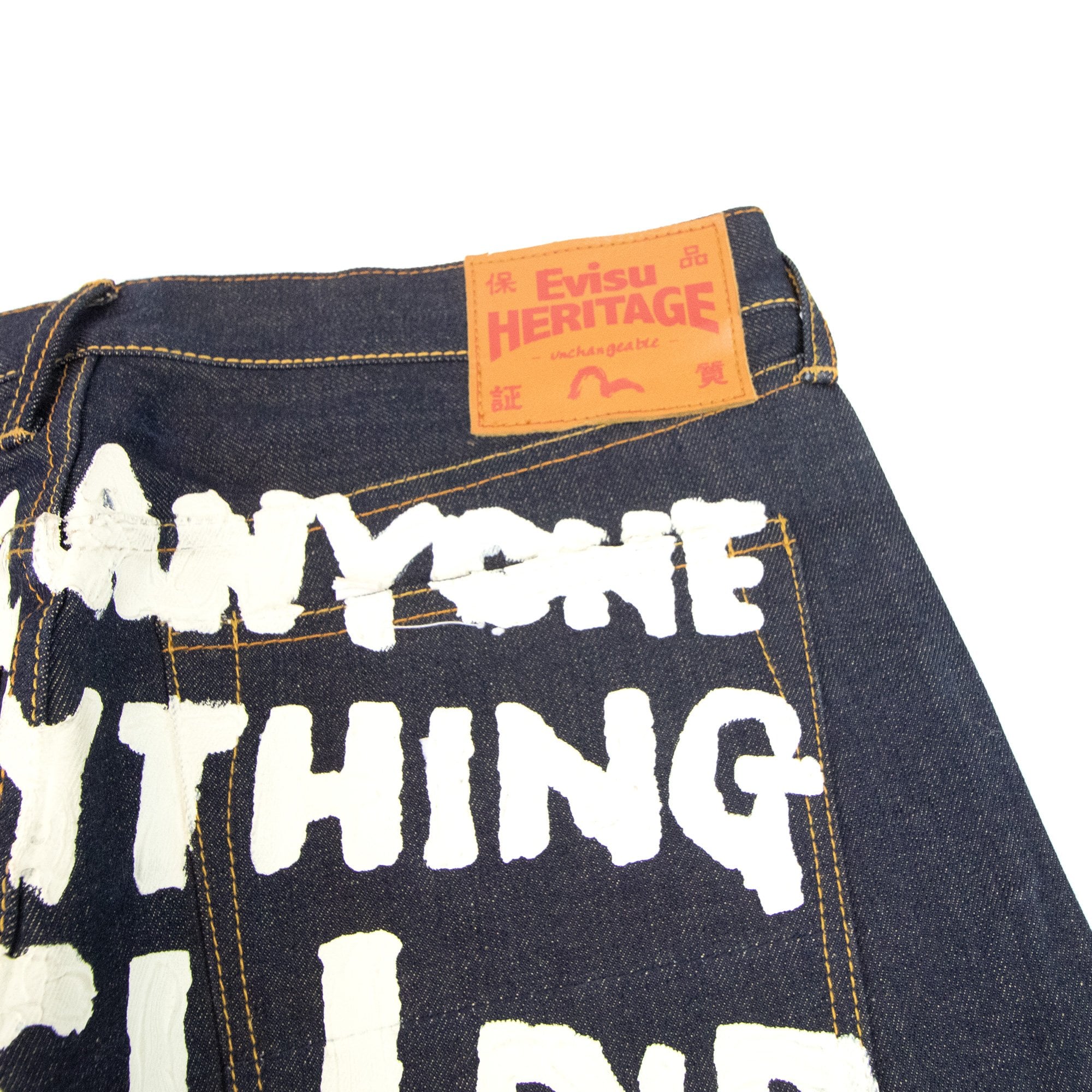 Evisu Heritage Hand Paint Straight Leg Jean Dark Navy