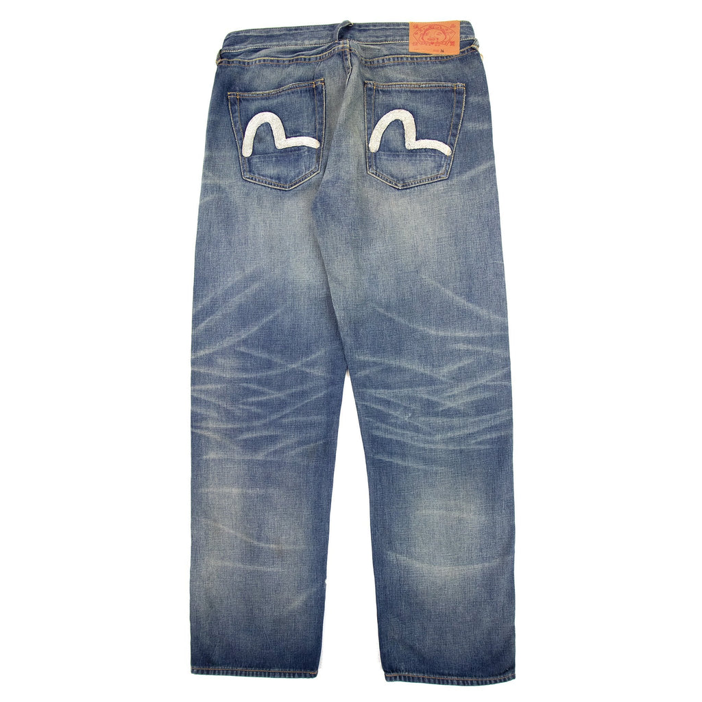 Evisu Embroidered Seagull Slim Fit Jean Dark Denim