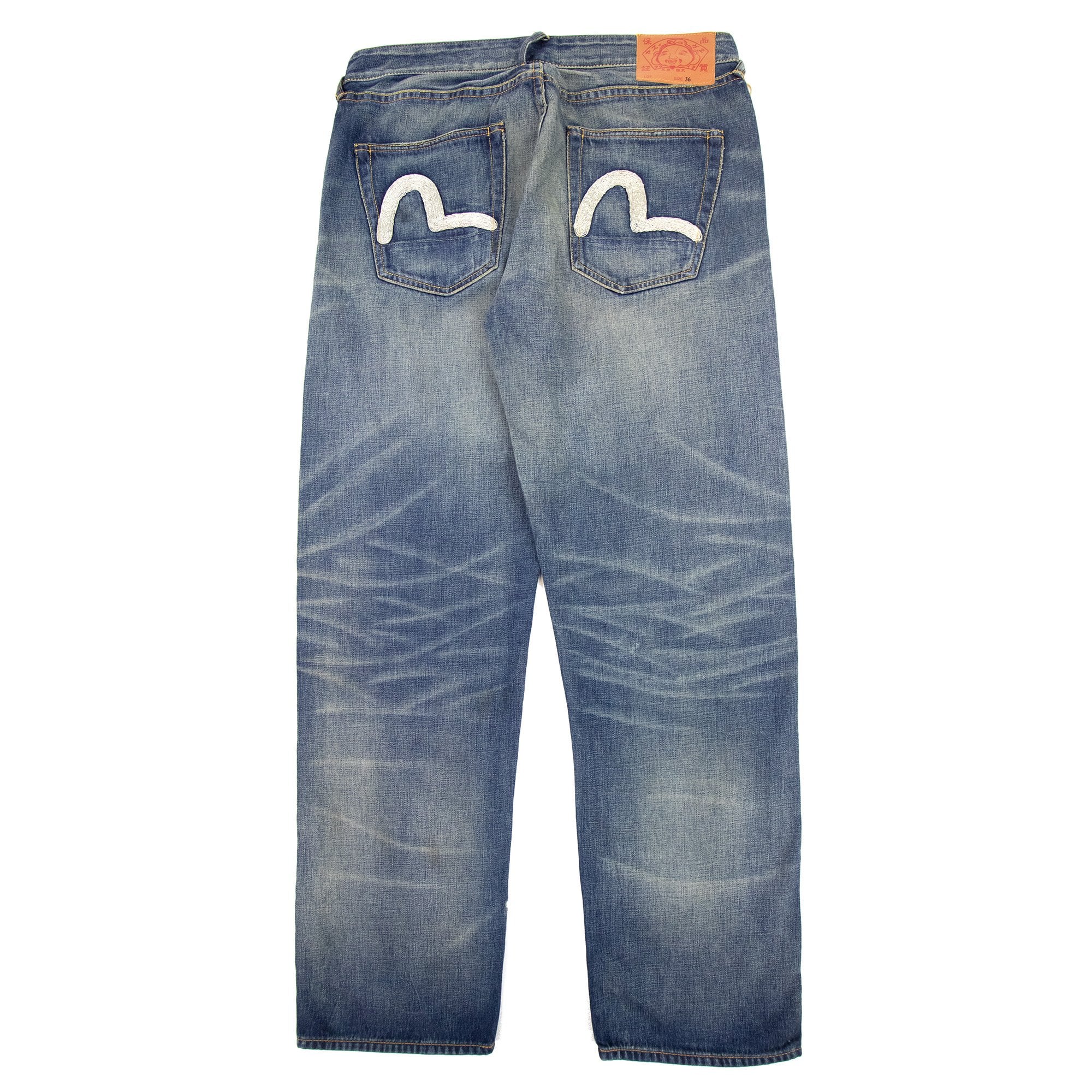 Evisu Embroidered Seagull Slim Fit Jean Dark Denim