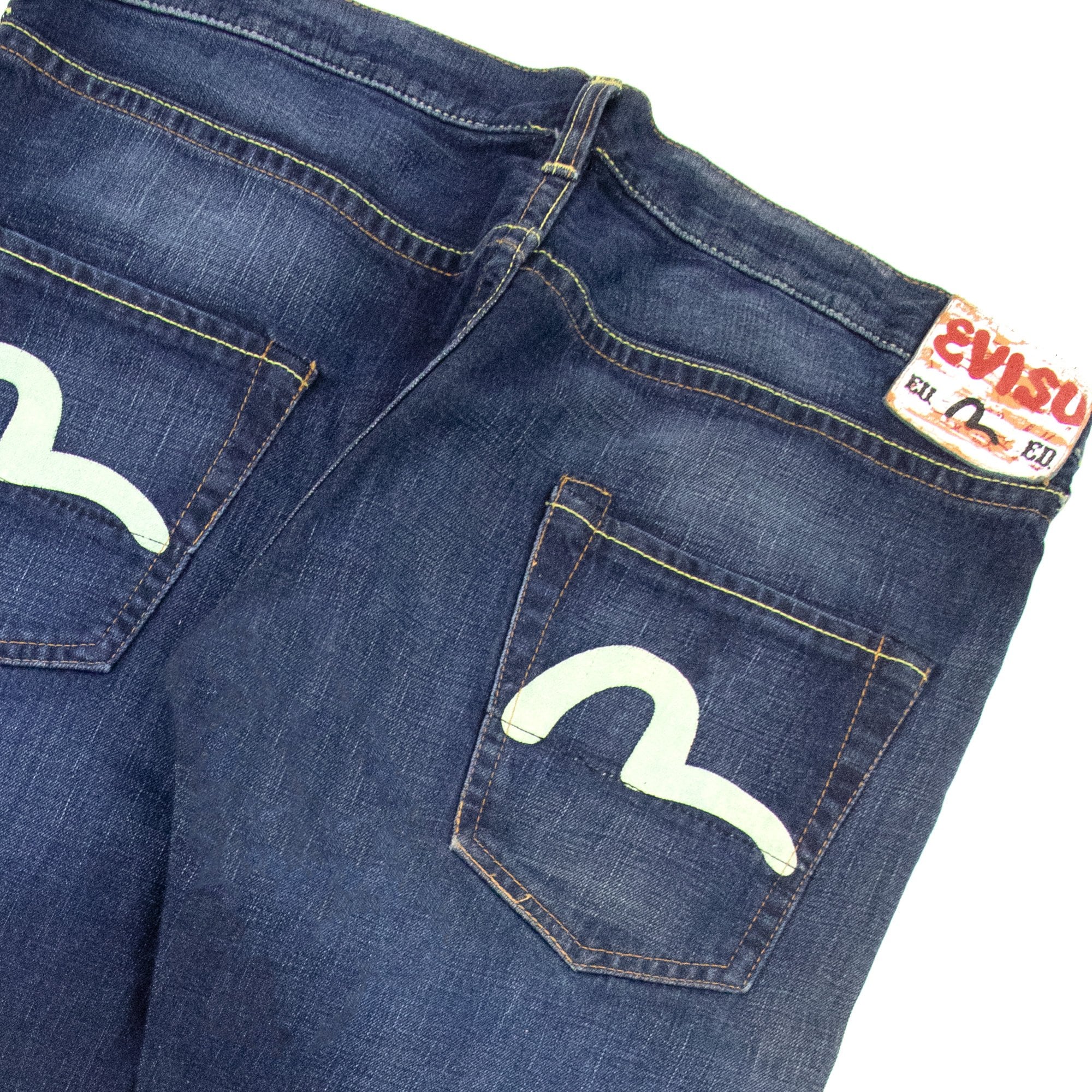 Evisu Seagull Print Denim Jeans Dark Blue