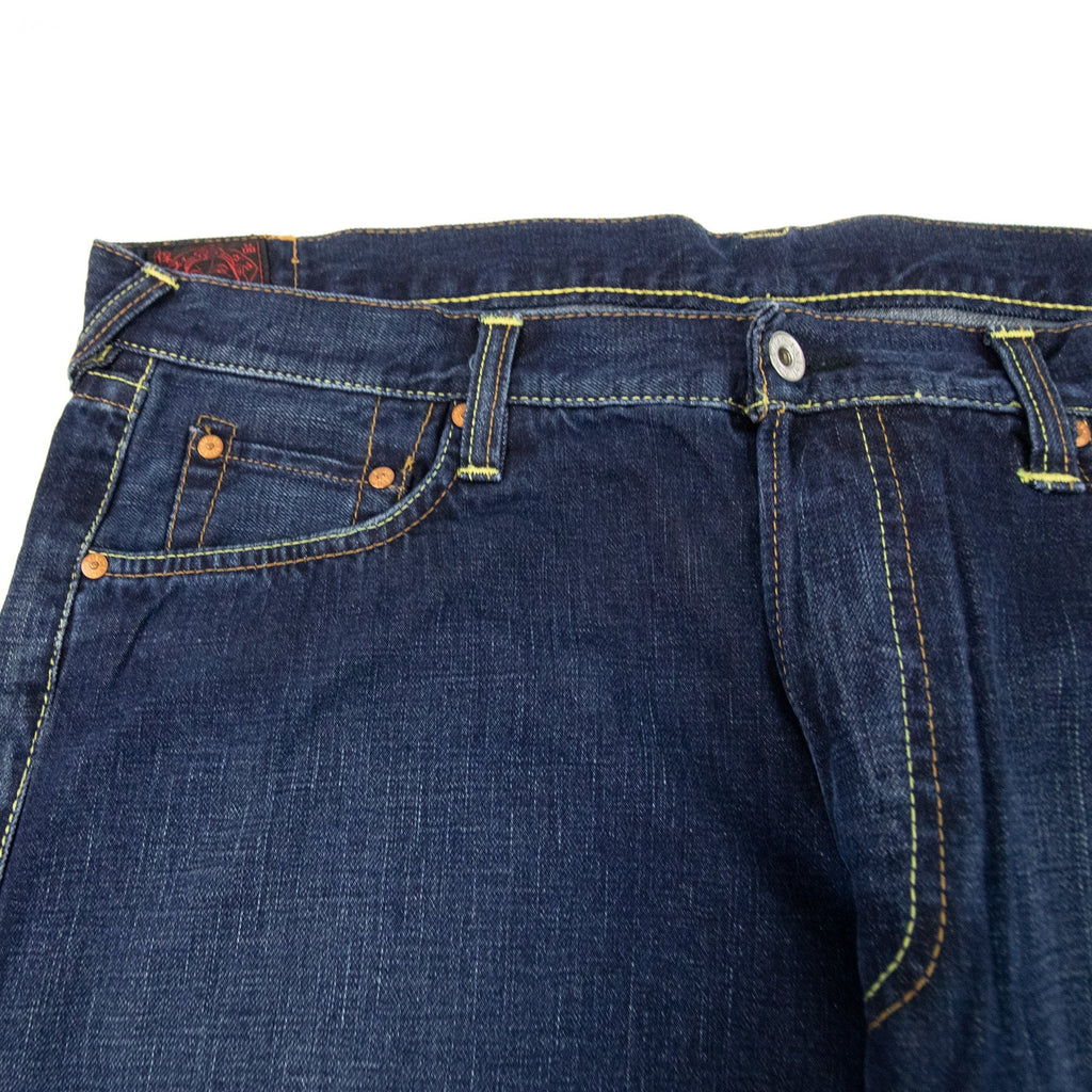 Evisu Seagull Print Denim Jeans Dark Blue
