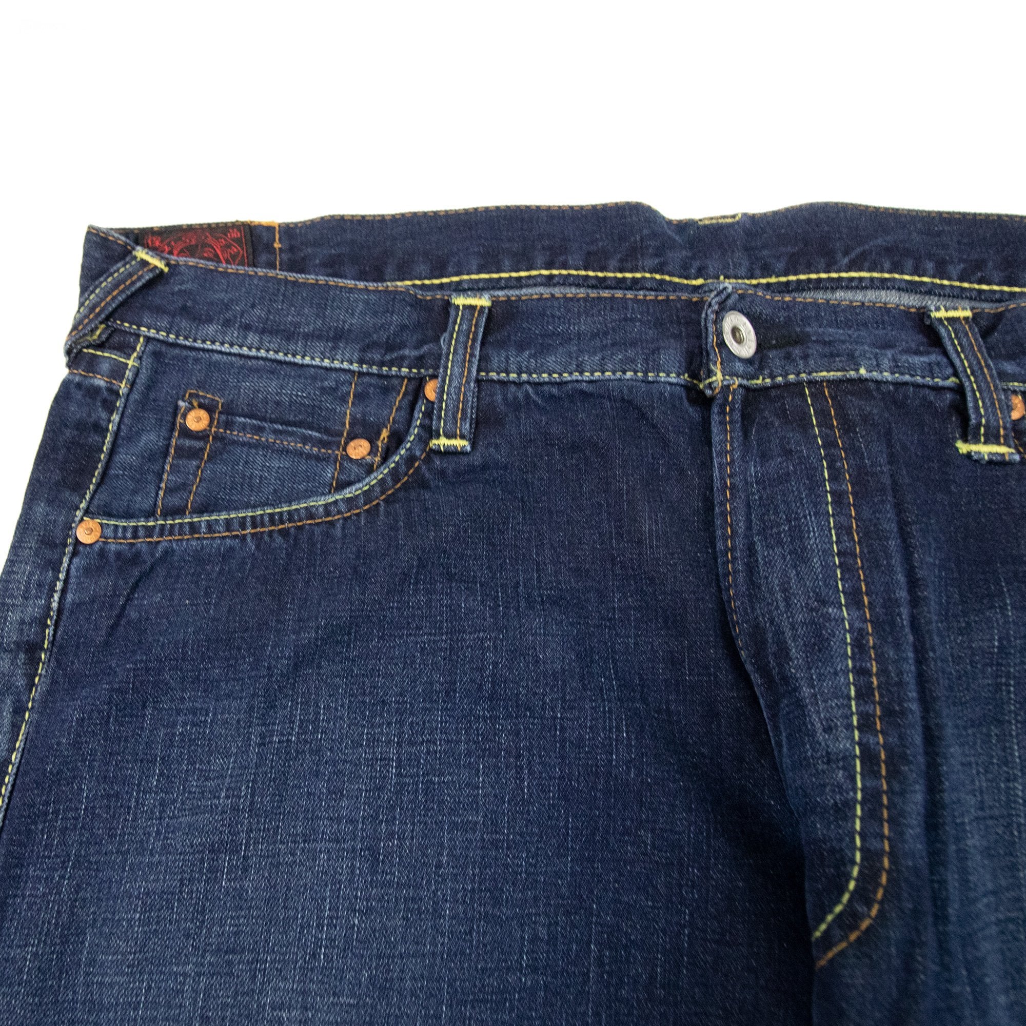 Evisu Seagull Print Denim Jeans Dark Blue