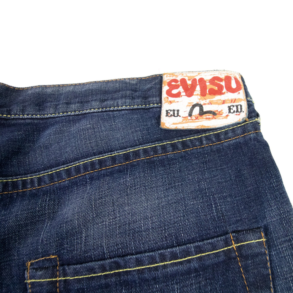 Evisu Seagull Print Denim Jeans Dark Blue
