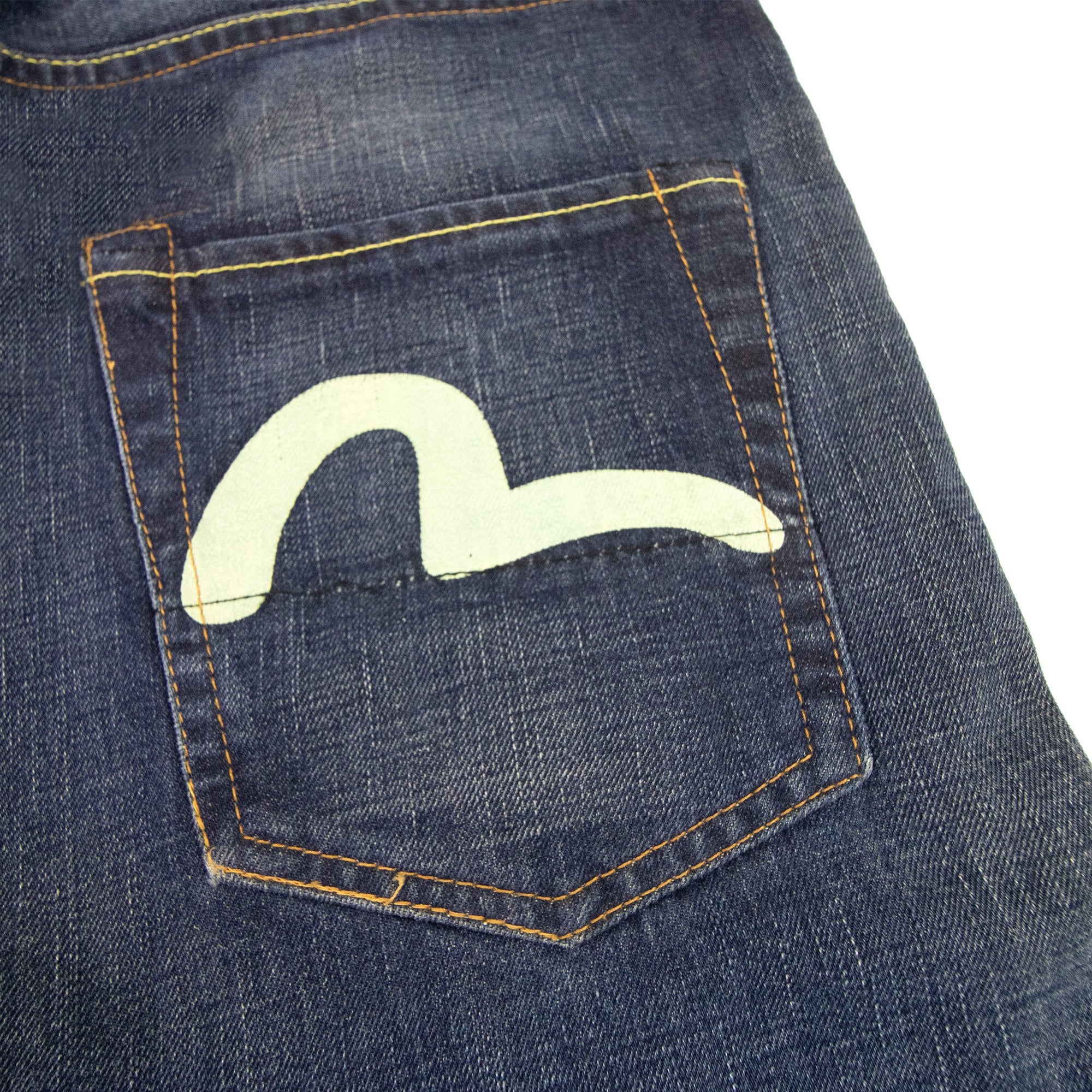 Evisu Seagull Print Denim Jeans Dark Blue