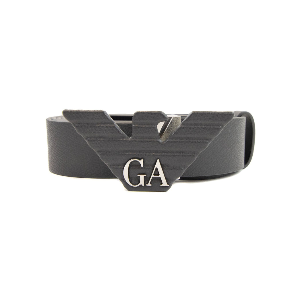Emporio Armani Ga Eagle Leather Belt Iron Grey