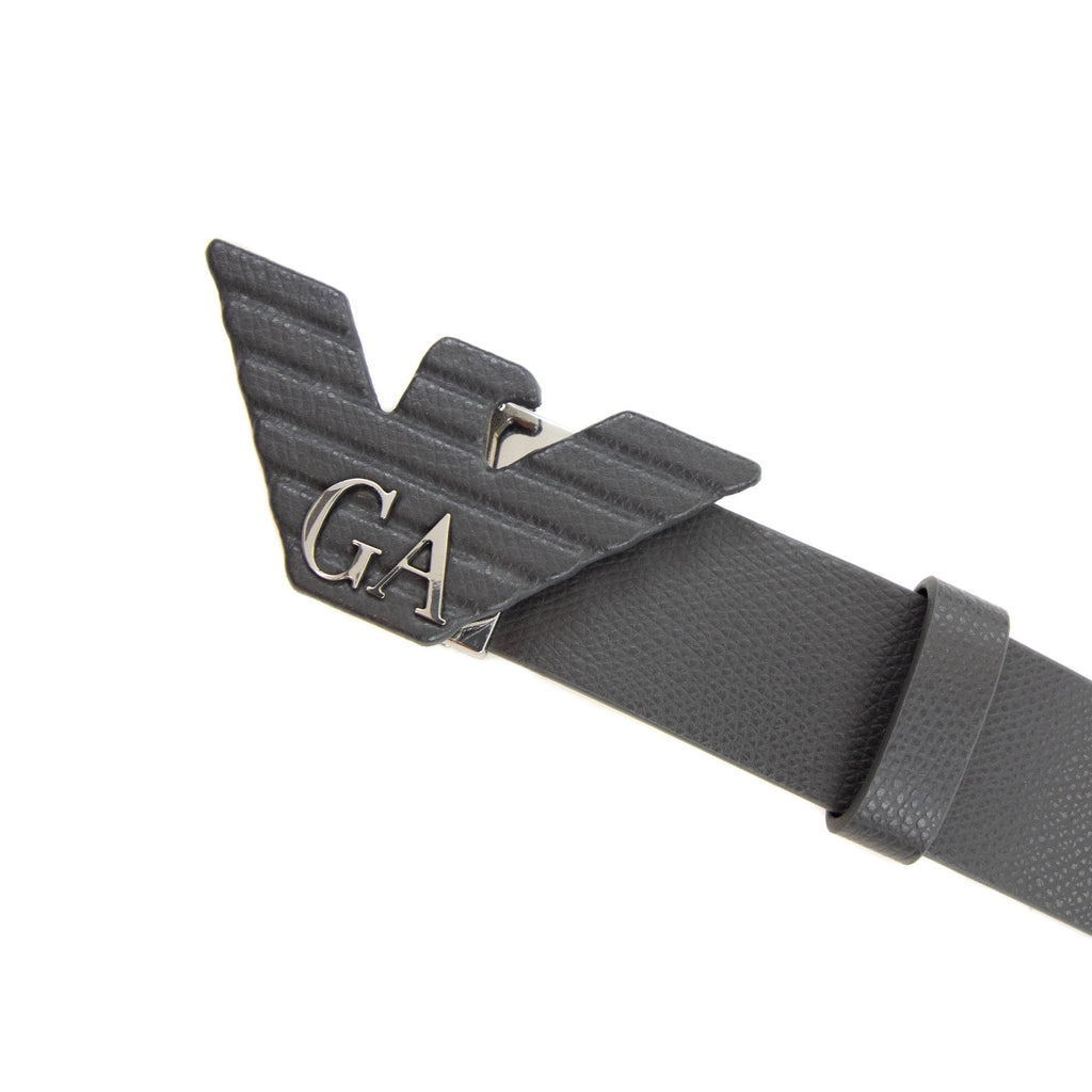 Emporio Armani Ga Eagle Leather Belt Iron Grey