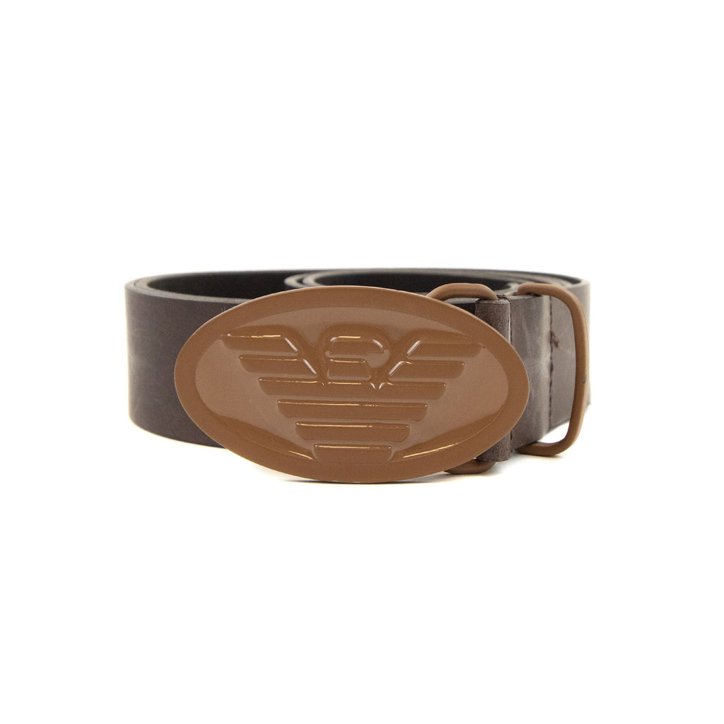 Emporio Armani Eagle Buckle Belt Marrone
