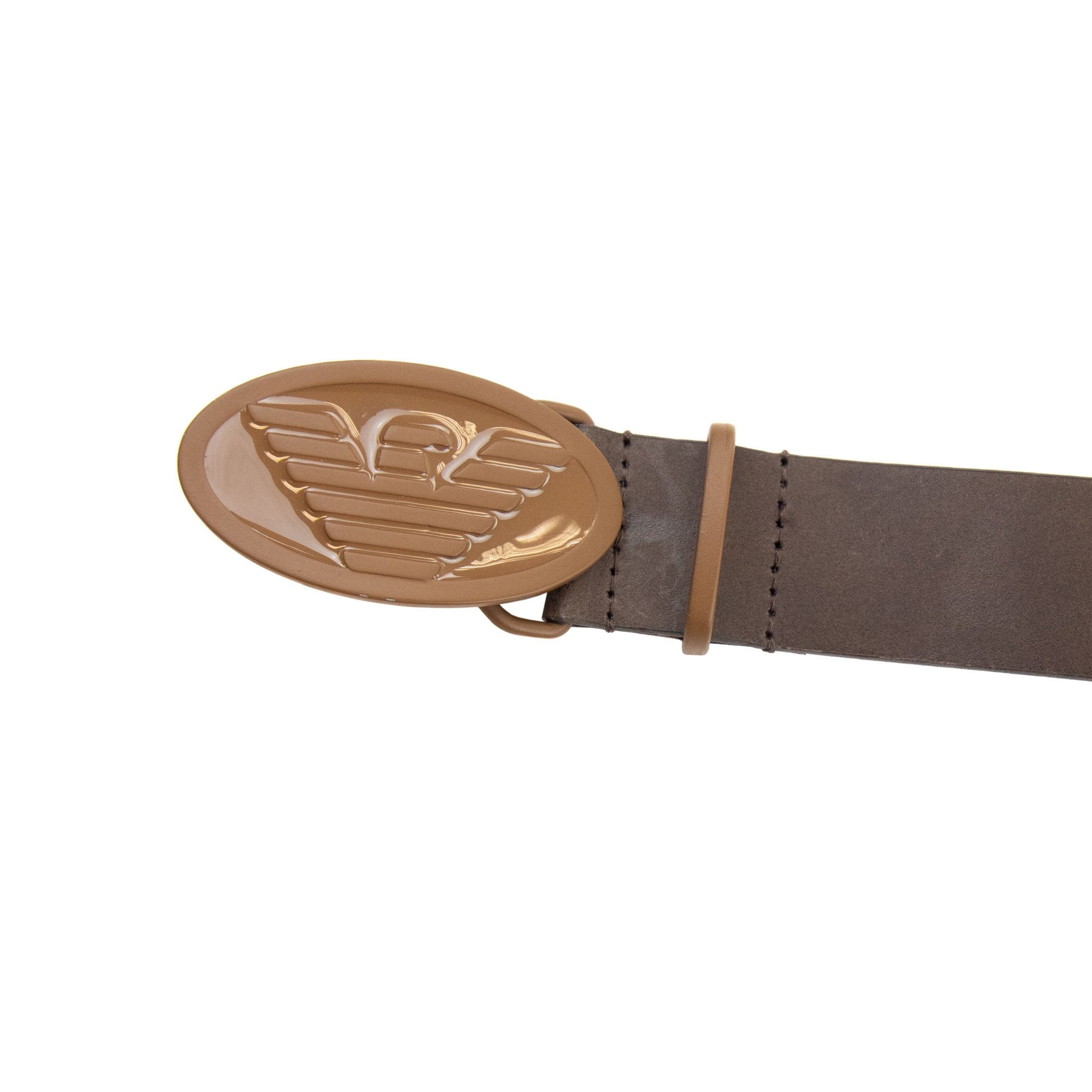 Emporio Armani Eagle Buckle Belt Marrone