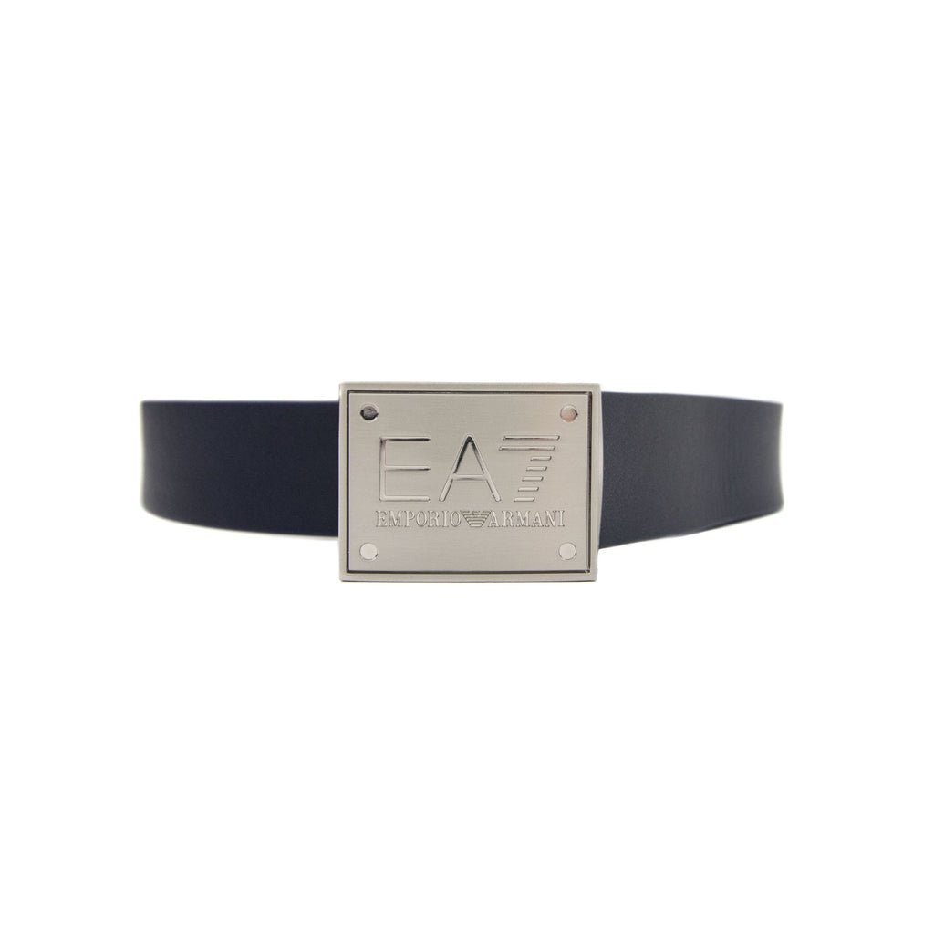 Ea7 Reversible Brushed Leather Belt Blue Navy